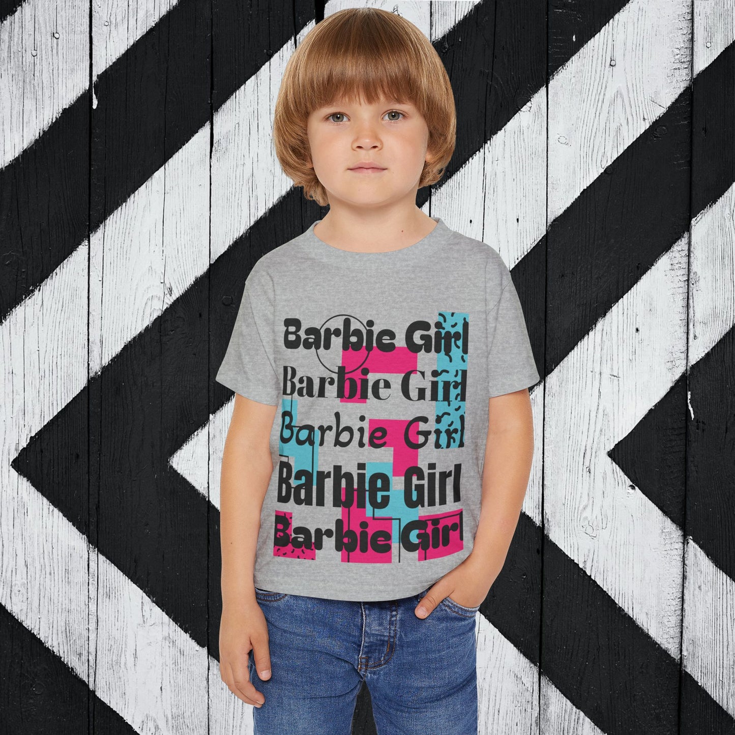 Trendy Barbie Girl Toddler T-Shirt | Colorful Playful Tee for Kids