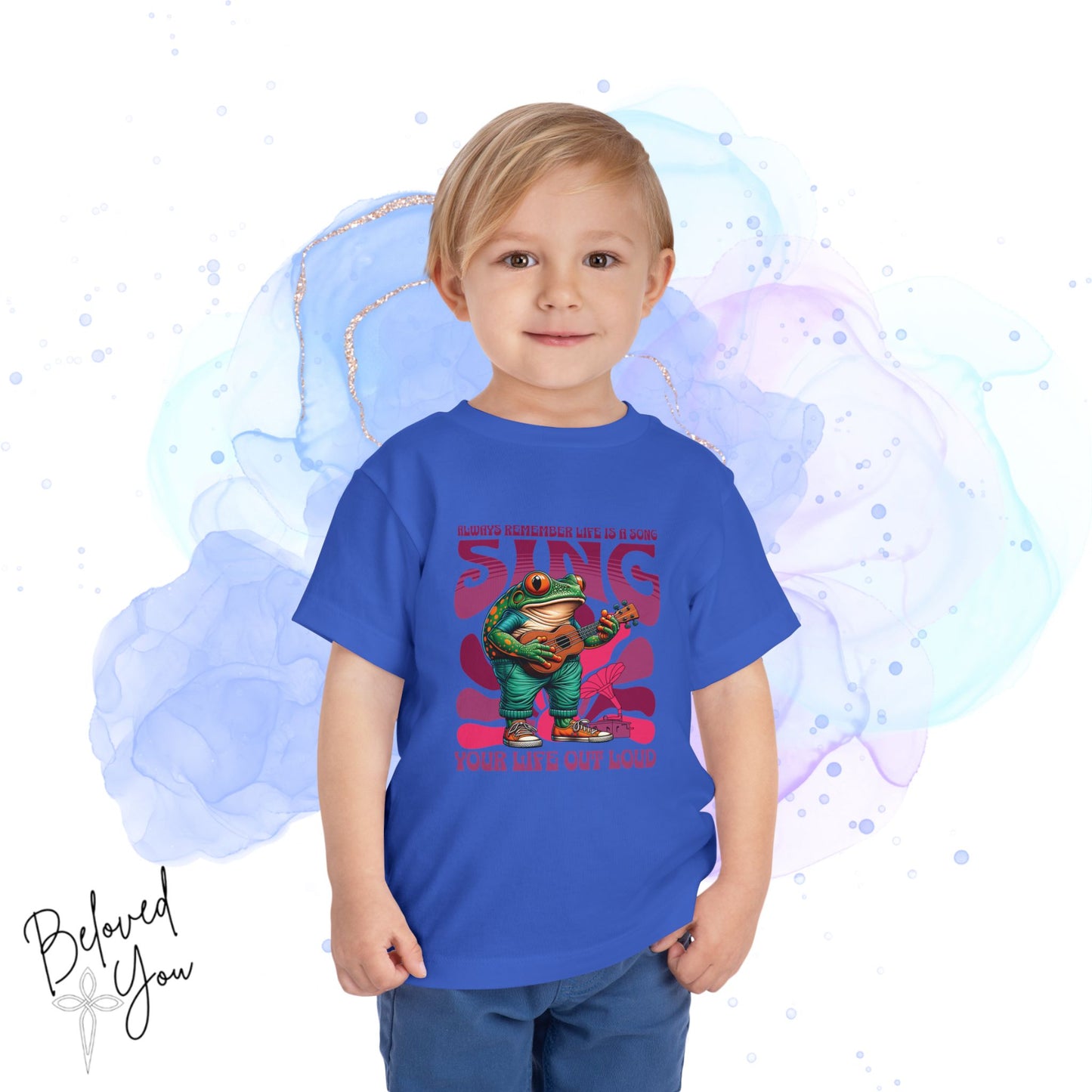 'Sing Your Life Out Loud'- Pink Frog Toddler Short Sleeve Tee