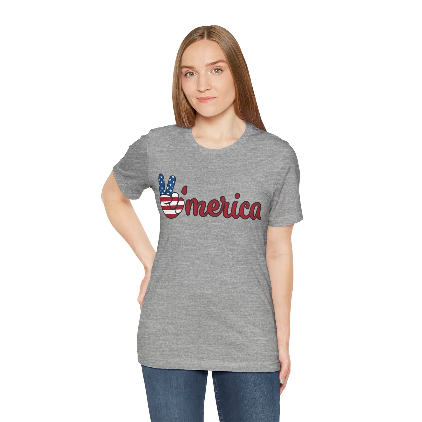 Peaceful America Tee - Unisex Jersey Short Sleeve Shirt for Patriotic Celebrations