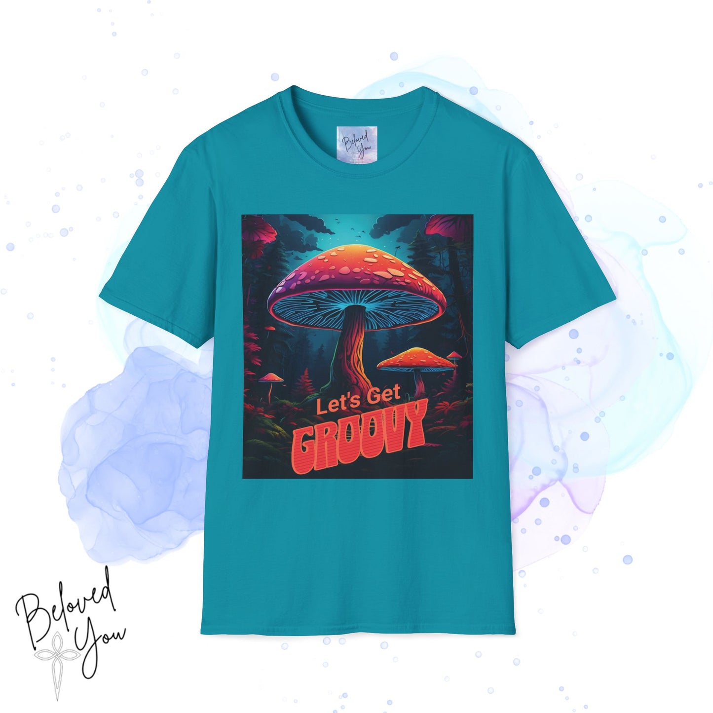 Let's Get Groovy Unisex Softstyle T-Shirt - Retro Mushroom Design