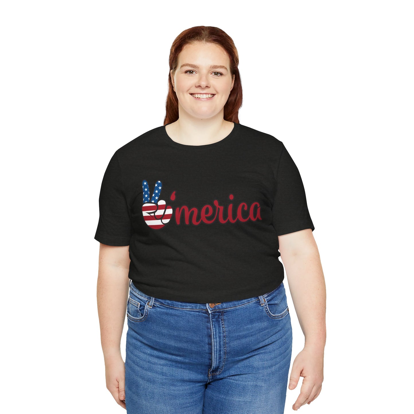 Peaceful America Tee - Unisex Jersey Short Sleeve Shirt for Patriotic Celebrations