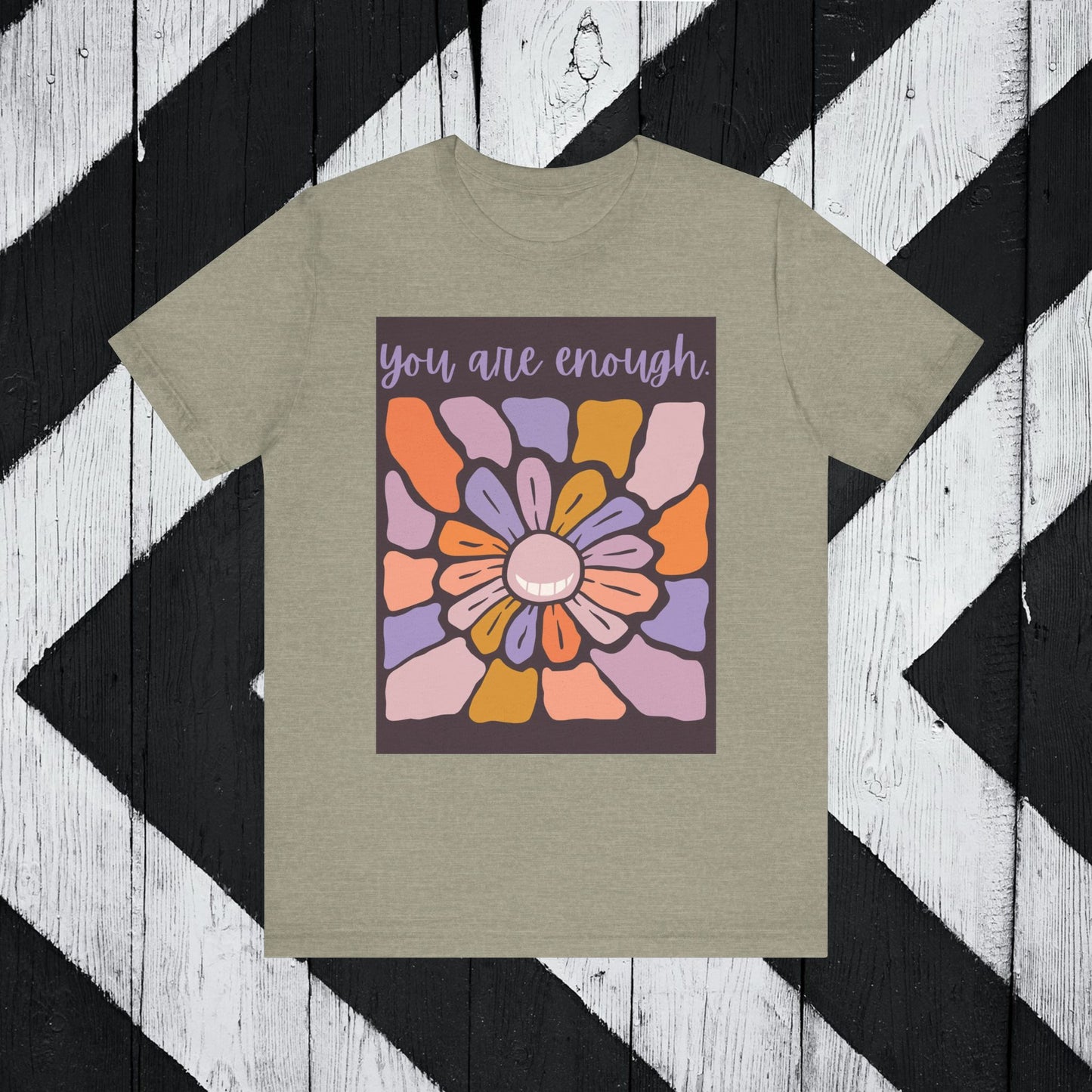 You Are Enough Floral Unisex Jersey Tee - Positive Vibes T-Shirt