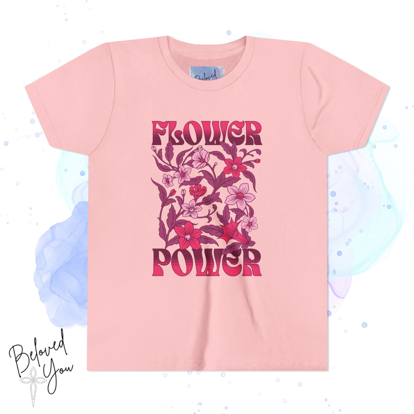 Flower Power - Pink Youth Short Sleeve Tee