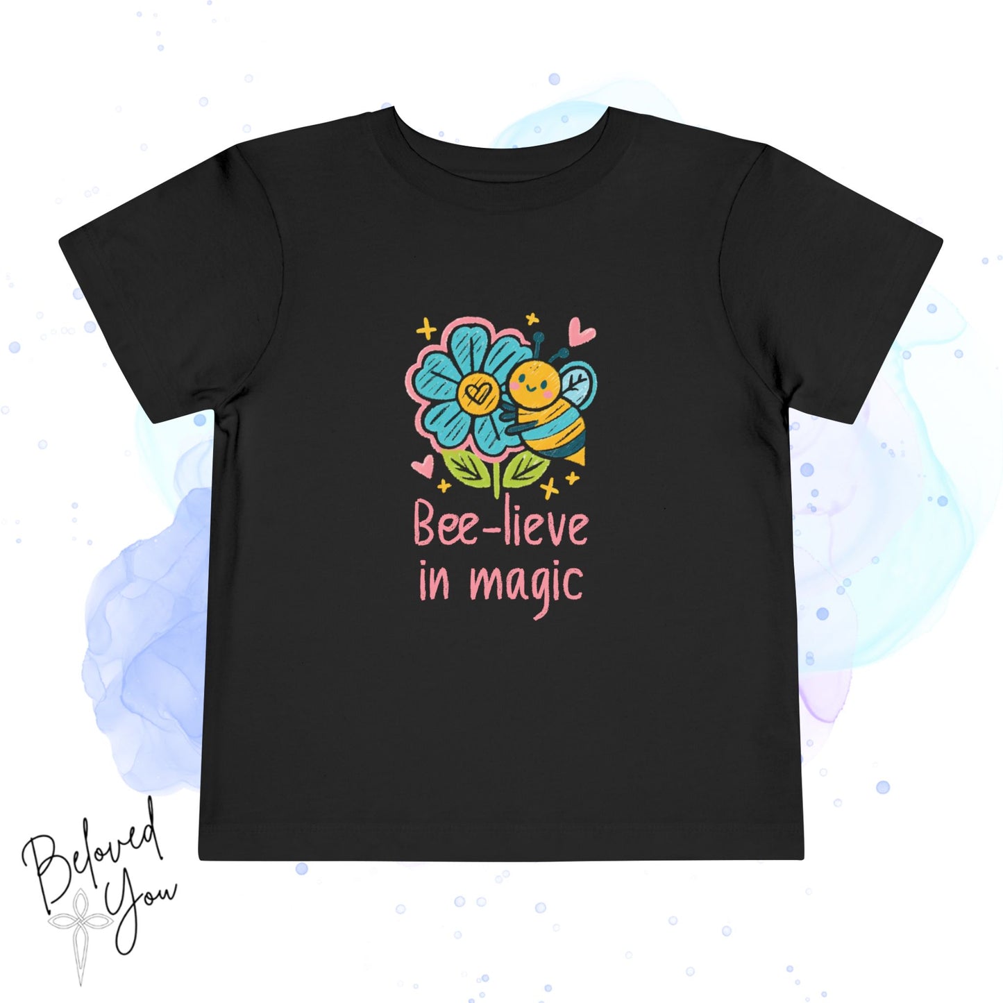 Bee-lieve in Magic Toddler  Tee - Cute Floral Design for Kids