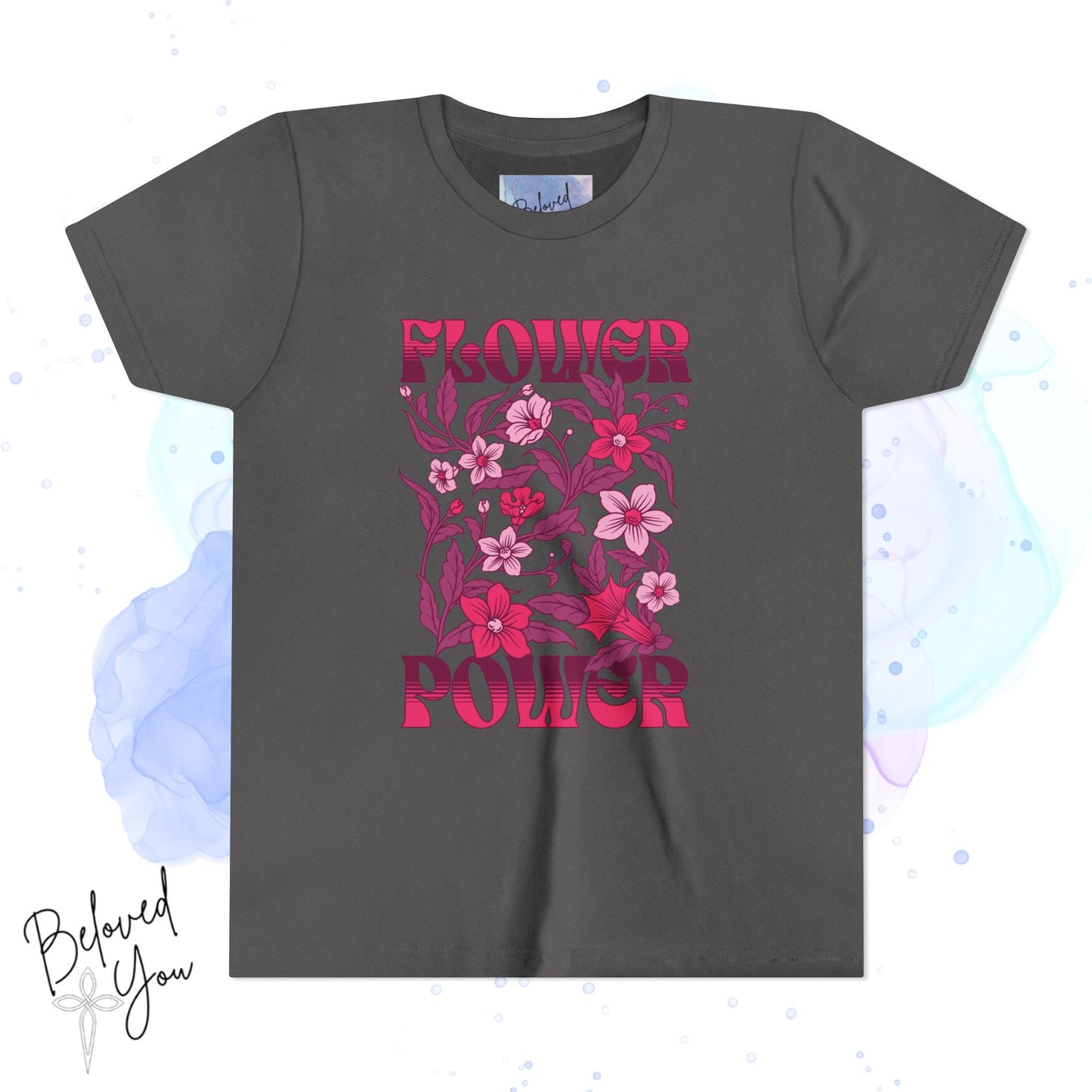 Flower Power - Pink Youth Short Sleeve Tee