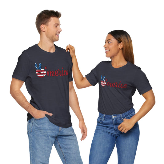 Peaceful America Tee - Unisex Jersey Short Sleeve Shirt for Patriotic Celebrations