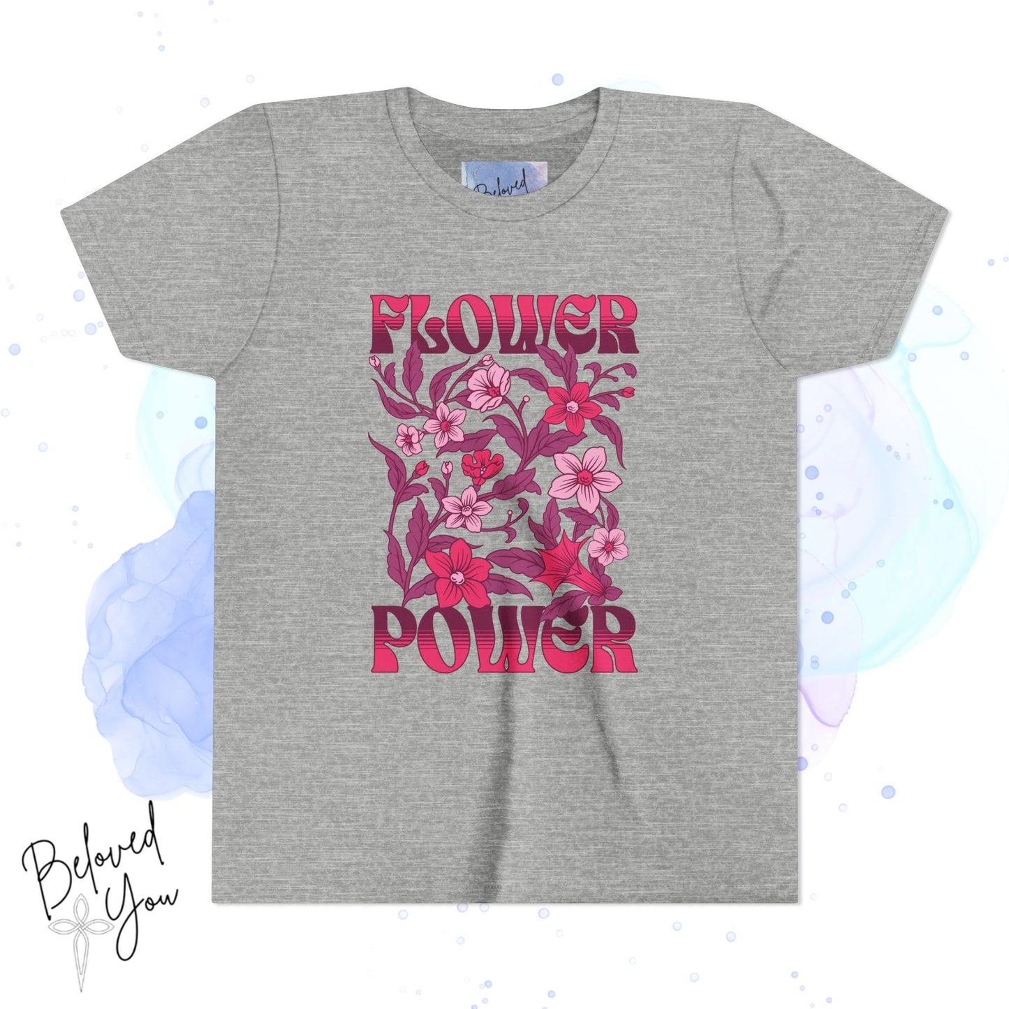 Flower Power - Pink Youth Short Sleeve Tee