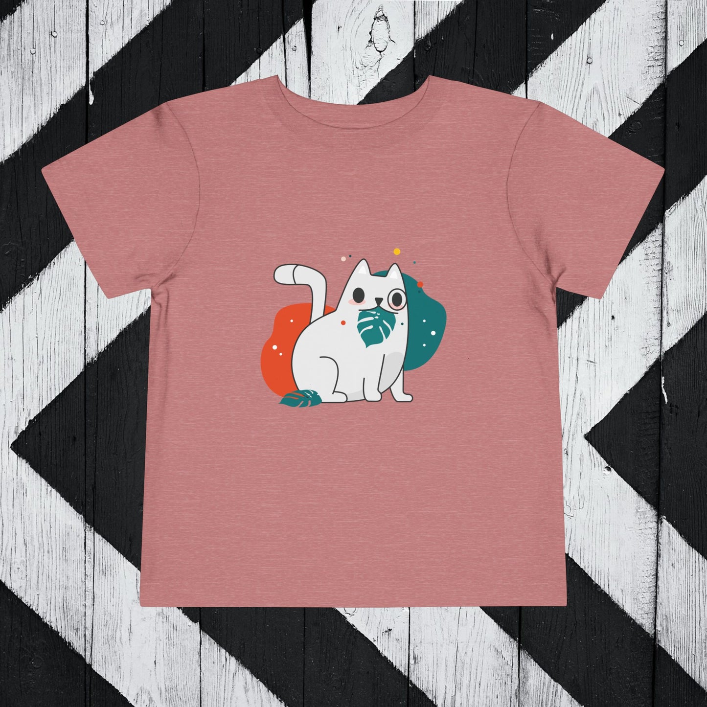 Cute Cat Graphic Toddler Short Sleeve Tee