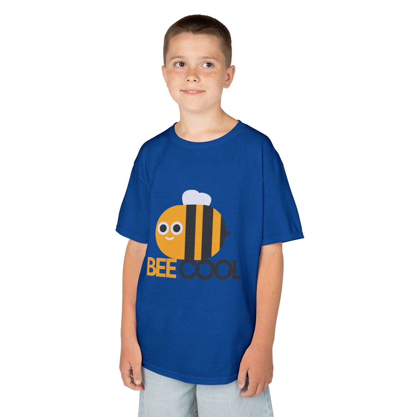 Bee Cool Kids Heavy Cotton Tee - Fun Bee Graphic T-Shirt for Children