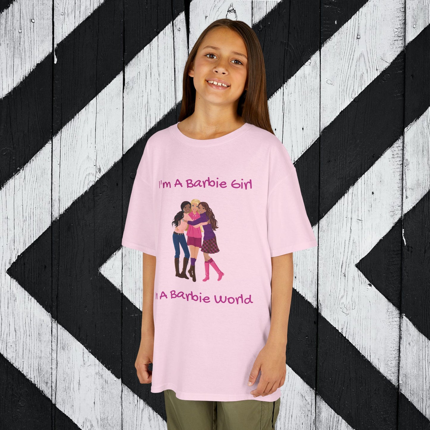 I'm A Barbie Girl Kids Heavy Cotton Tee – Fun & Playful T-Shirt for Young Fans