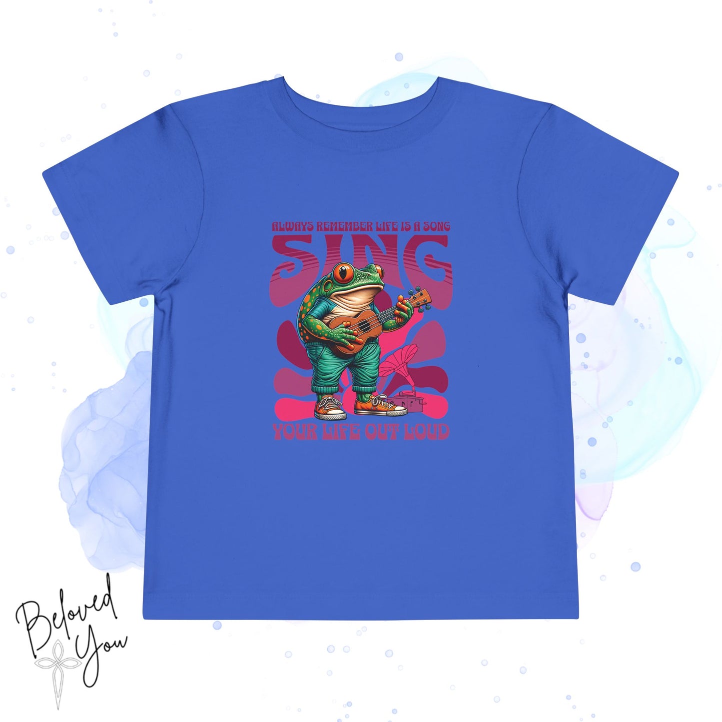 'Sing Your Life Out Loud'- Pink Frog Toddler Short Sleeve Tee