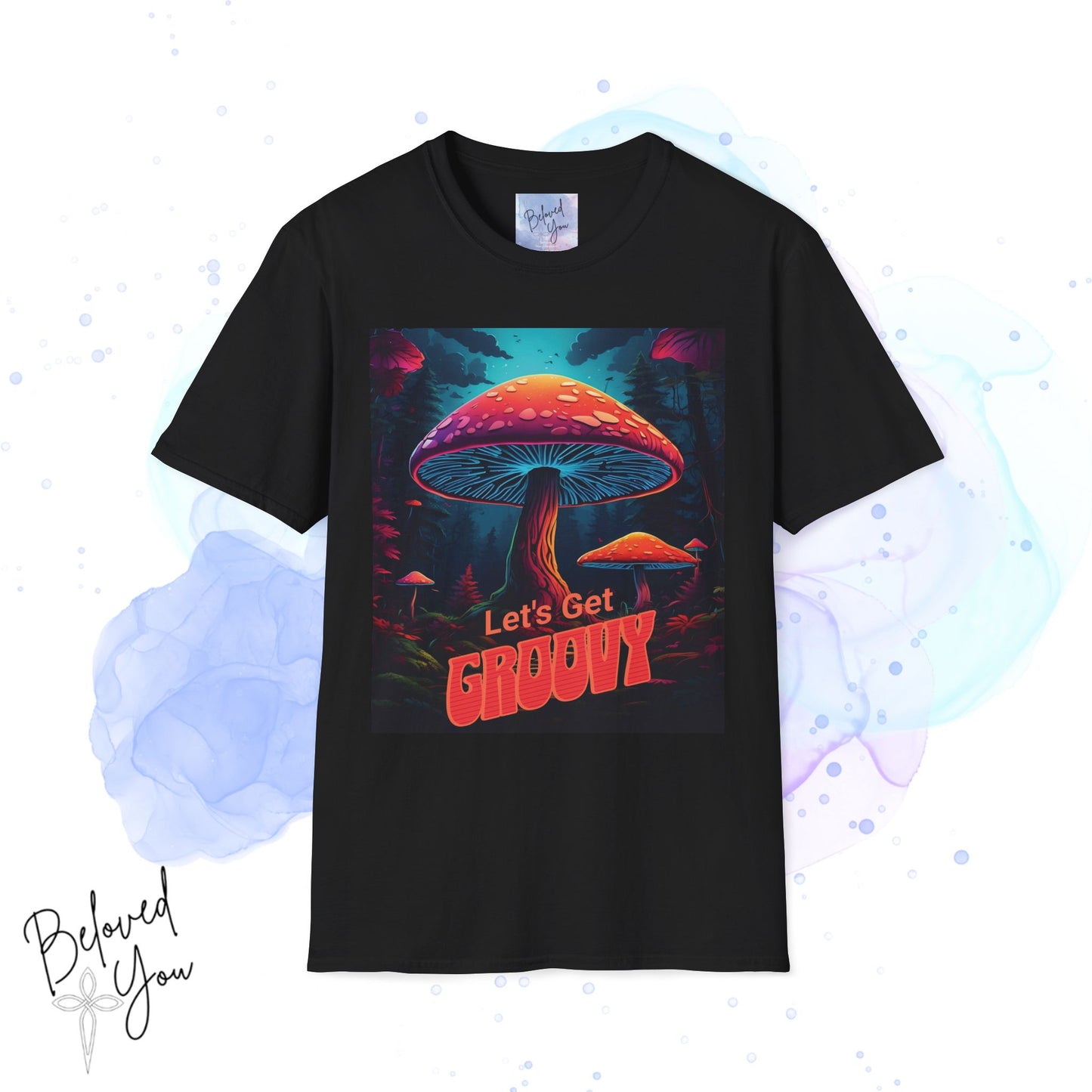 Let's Get Groovy Unisex Softstyle T-Shirt - Retro Mushroom Design