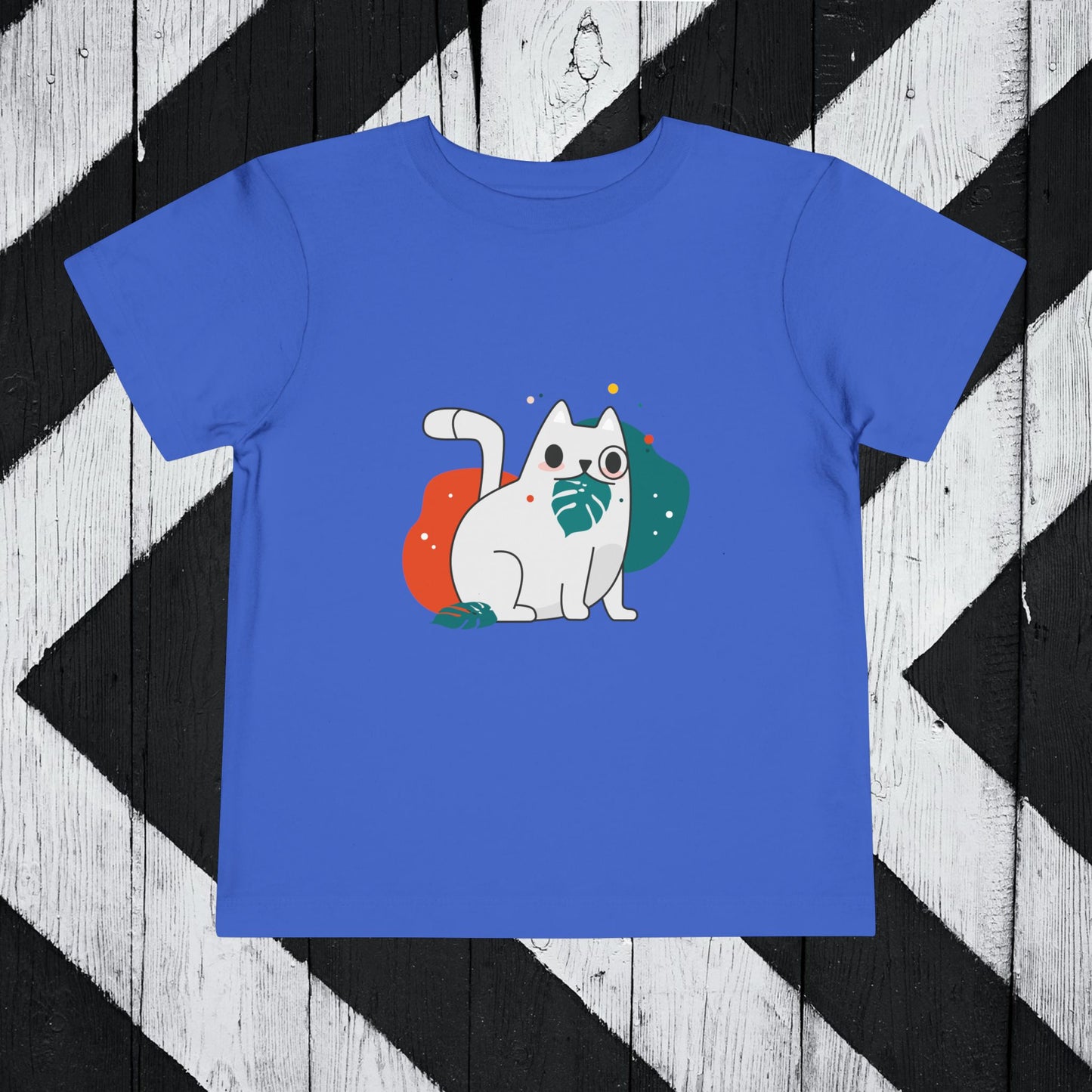 Cute Cat Graphic Toddler Short Sleeve Tee