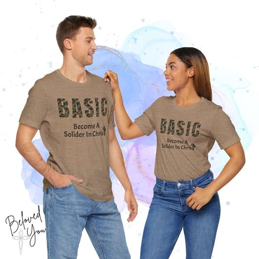 'BASIC - Become A Soldier In Christ' - Unisex Jersey Tee