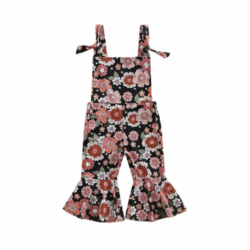 Baby Kid Girls Flower Print Jumpsuit