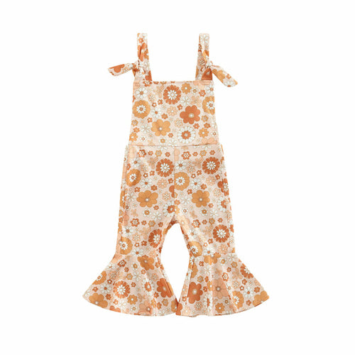 Baby Kid Girls Flower Print Jumpsuit