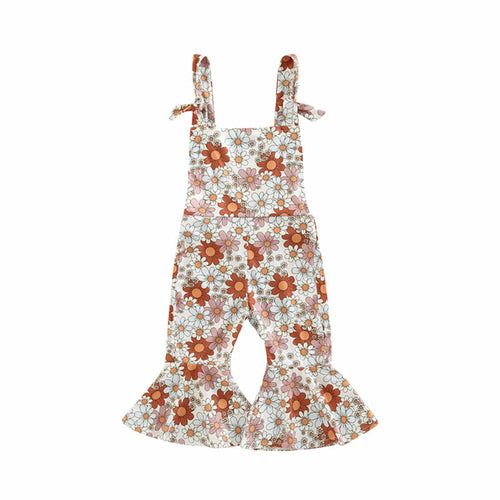 Baby Kid Girls Flower Print Jumpsuit