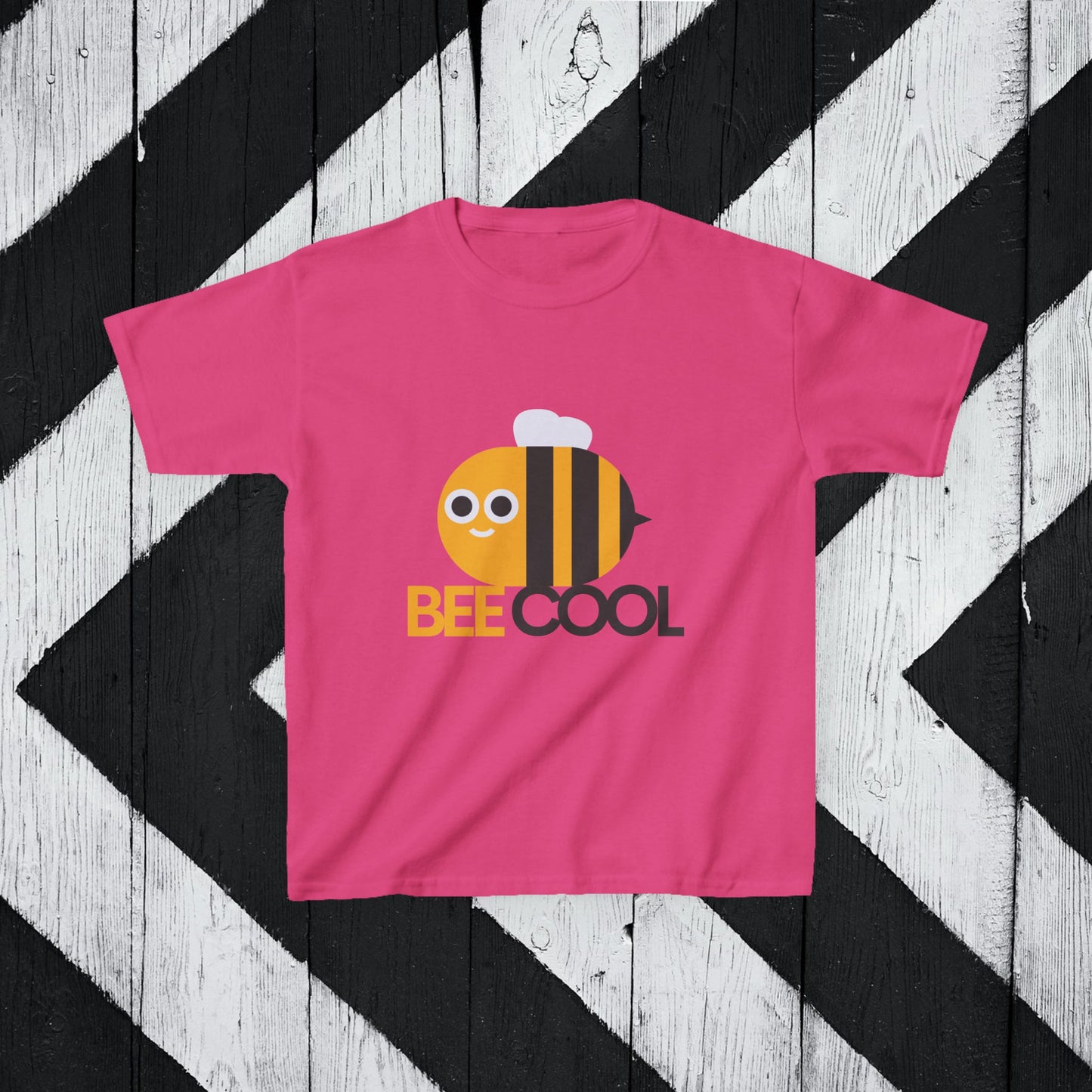 Bee Cool Kids Heavy Cotton Tee - Fun Bee Graphic T-Shirt for Children