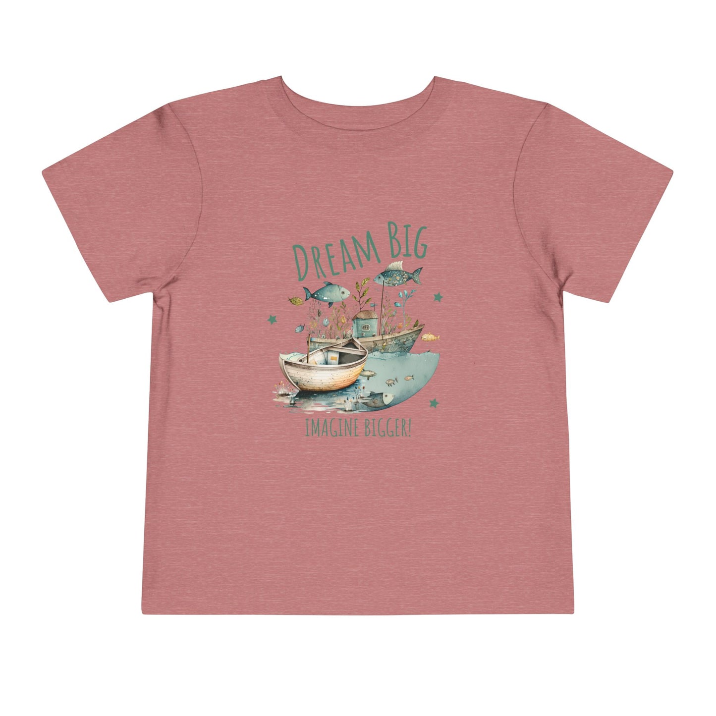 Toddler Dream Big Tee – 'Imagine Bigger!' Inspirational Short Sleeve Shirt