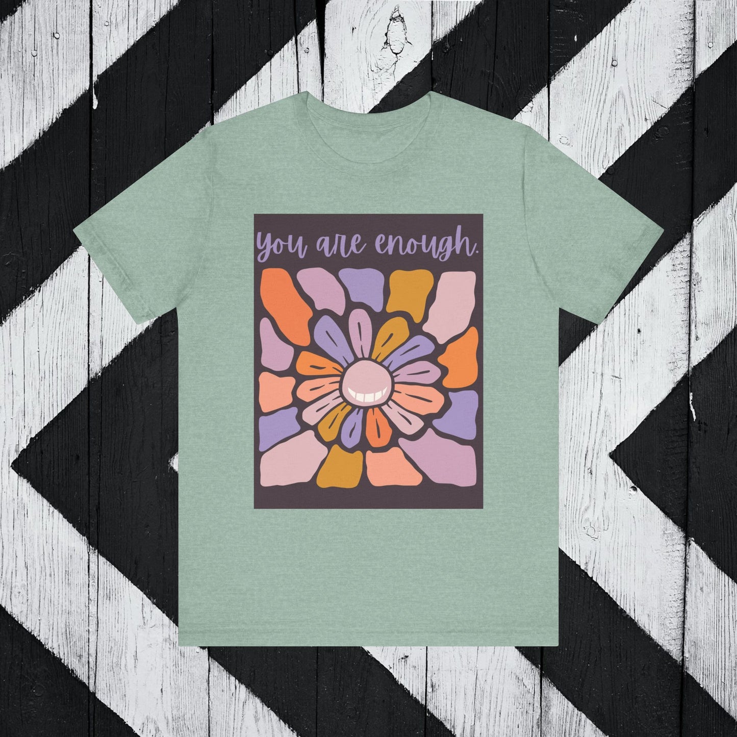 You Are Enough Floral Unisex Jersey Tee - Positive Vibes T-Shirt