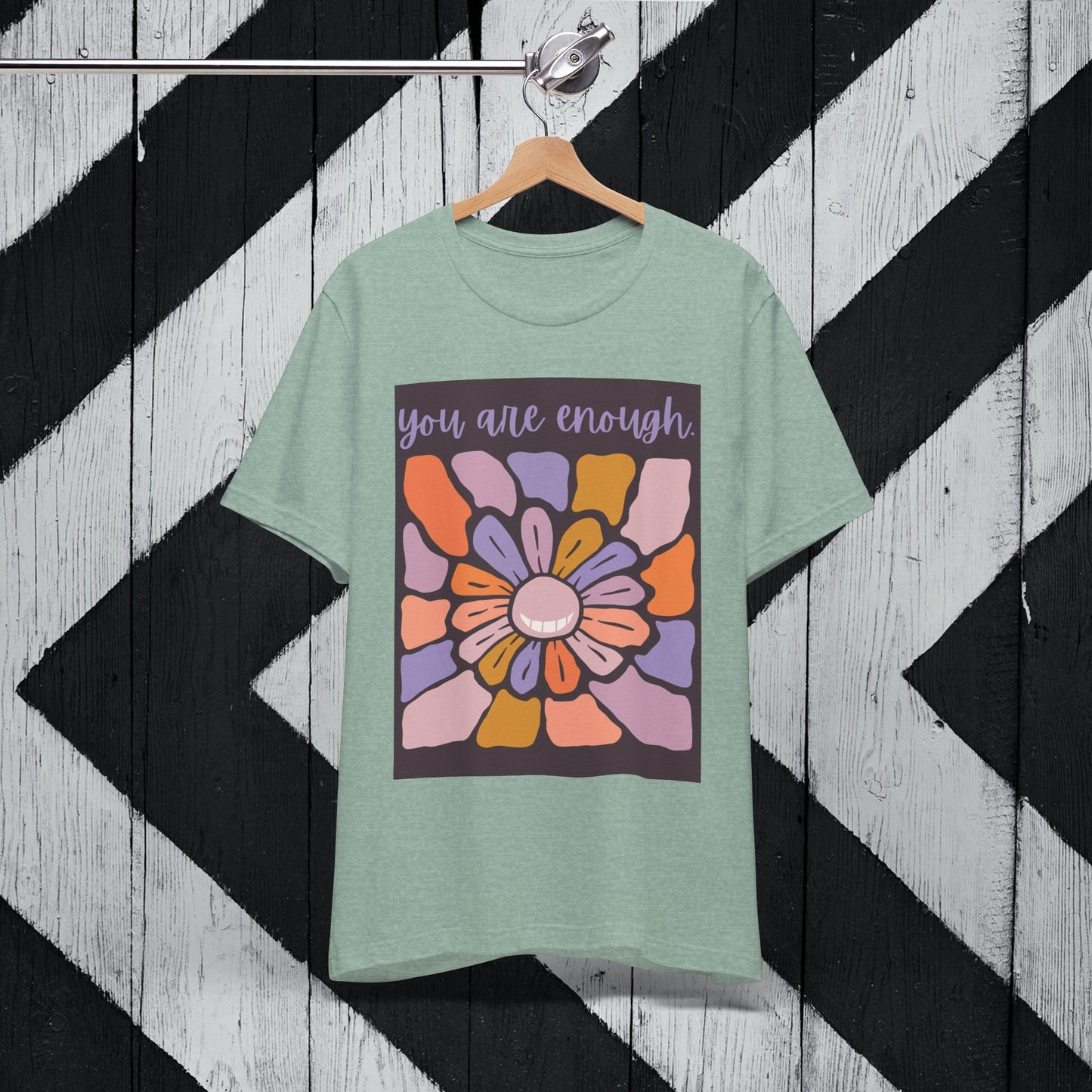 You Are Enough Floral Unisex Jersey Tee - Positive Vibes T-Shirt