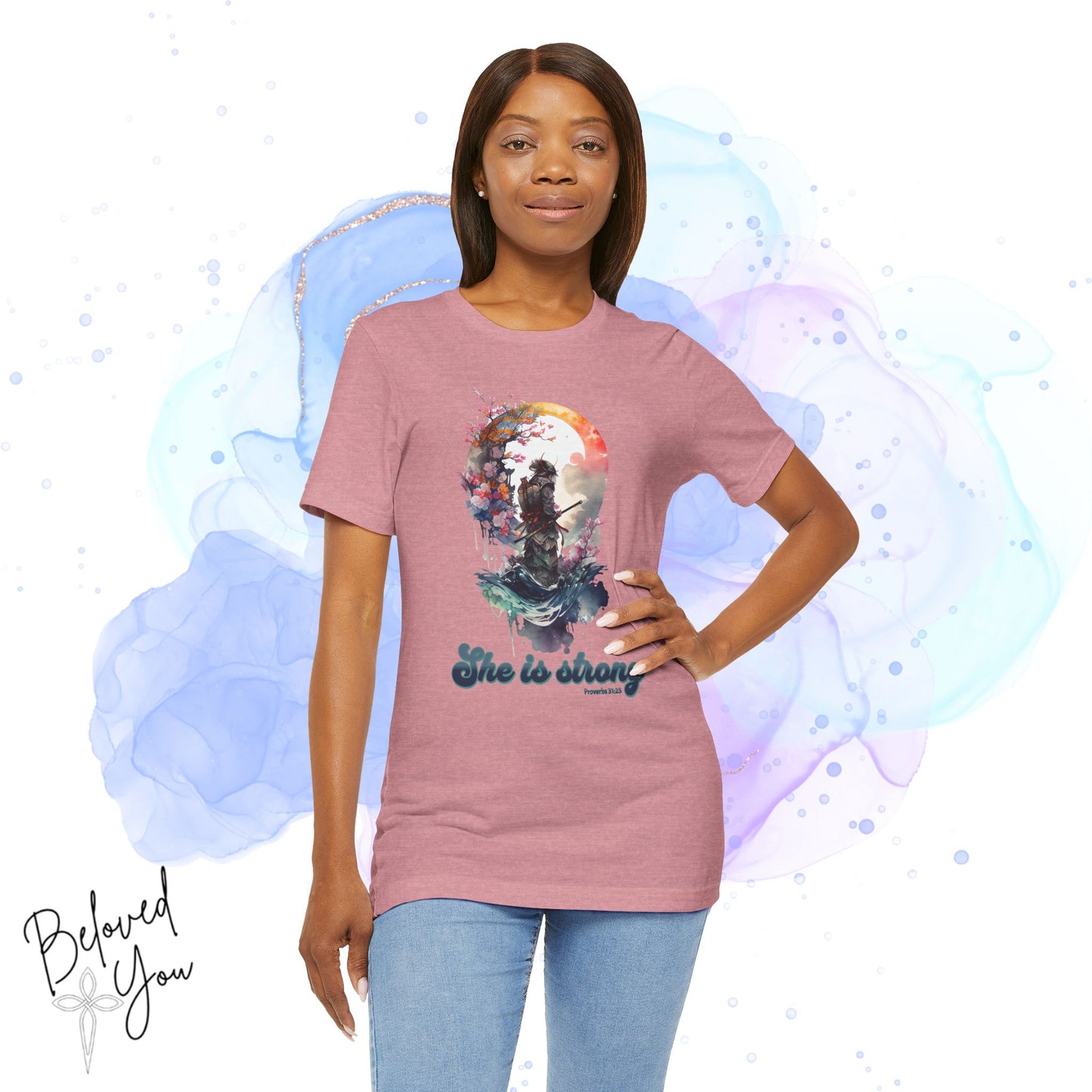 She Is Strong Proverbs 31:25 Short Sleeve T-shirt