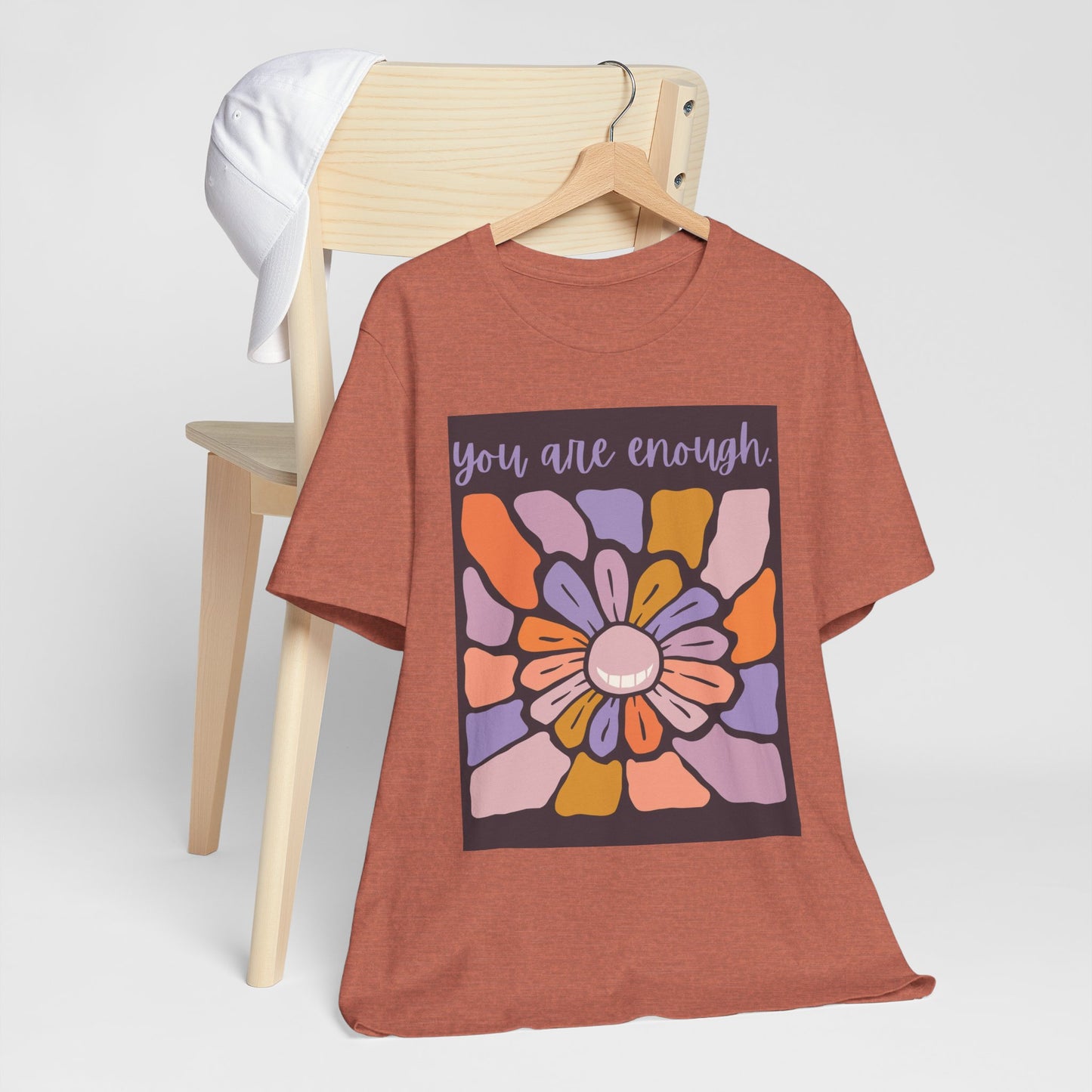 You Are Enough Floral Unisex Jersey Tee - Positive Vibes T-Shirt