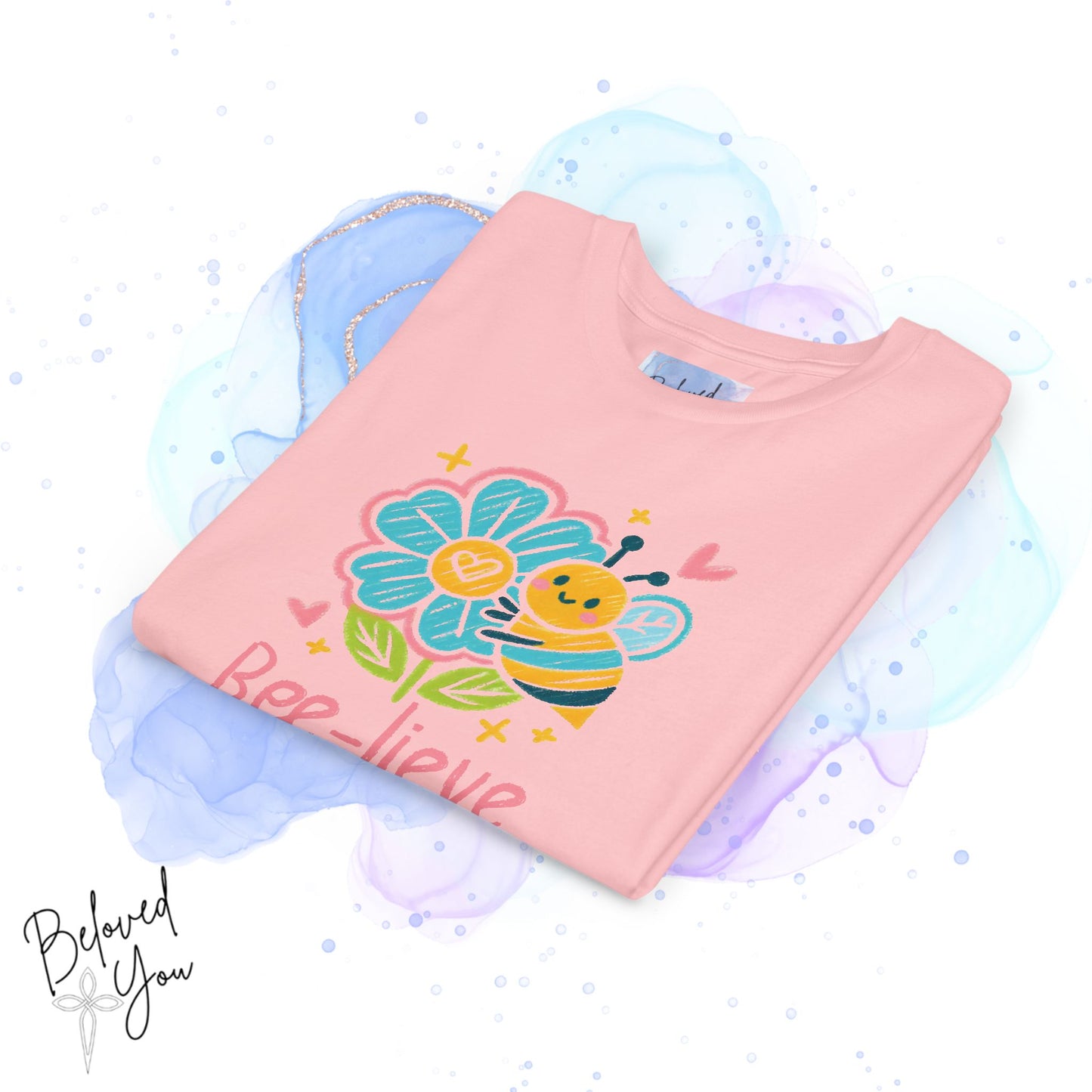 Bee-lieve in Magic Youth Short Sleeve Tee - Fun & Colorful Kids T-Shirt for Spring Celebrations