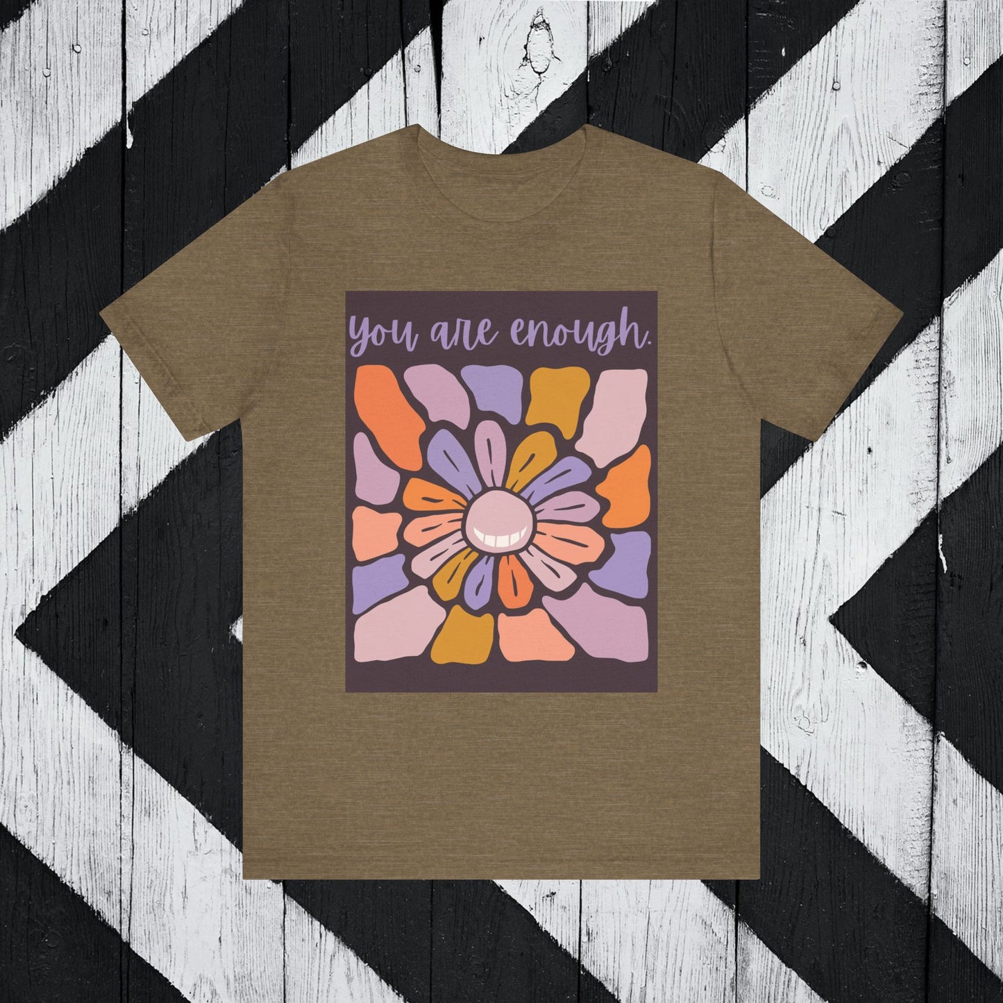 You Are Enough Floral Unisex Jersey Tee - Positive Vibes T-Shirt