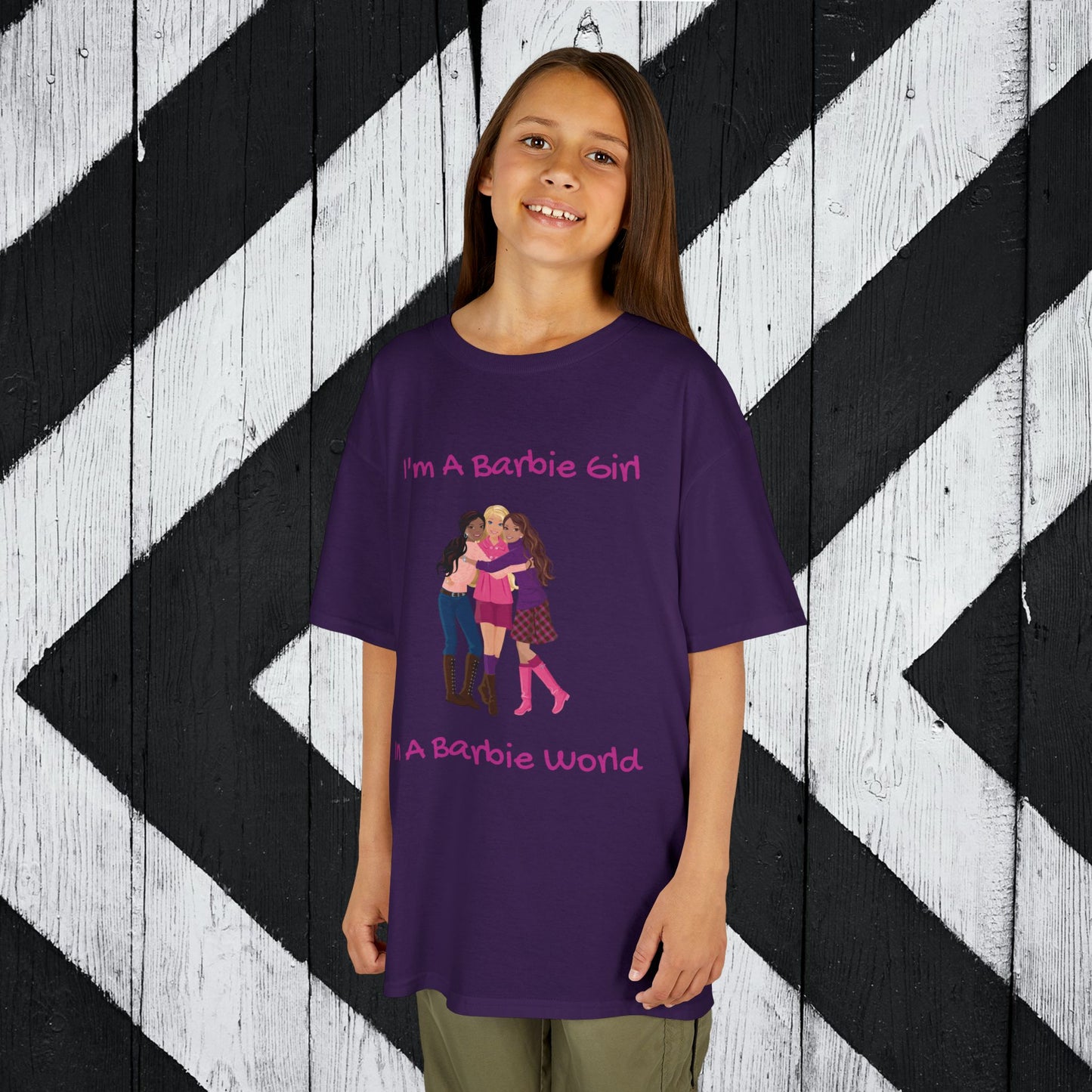 I'm A Barbie Girl Kids Heavy Cotton Tee – Fun & Playful T-Shirt for Young Fans