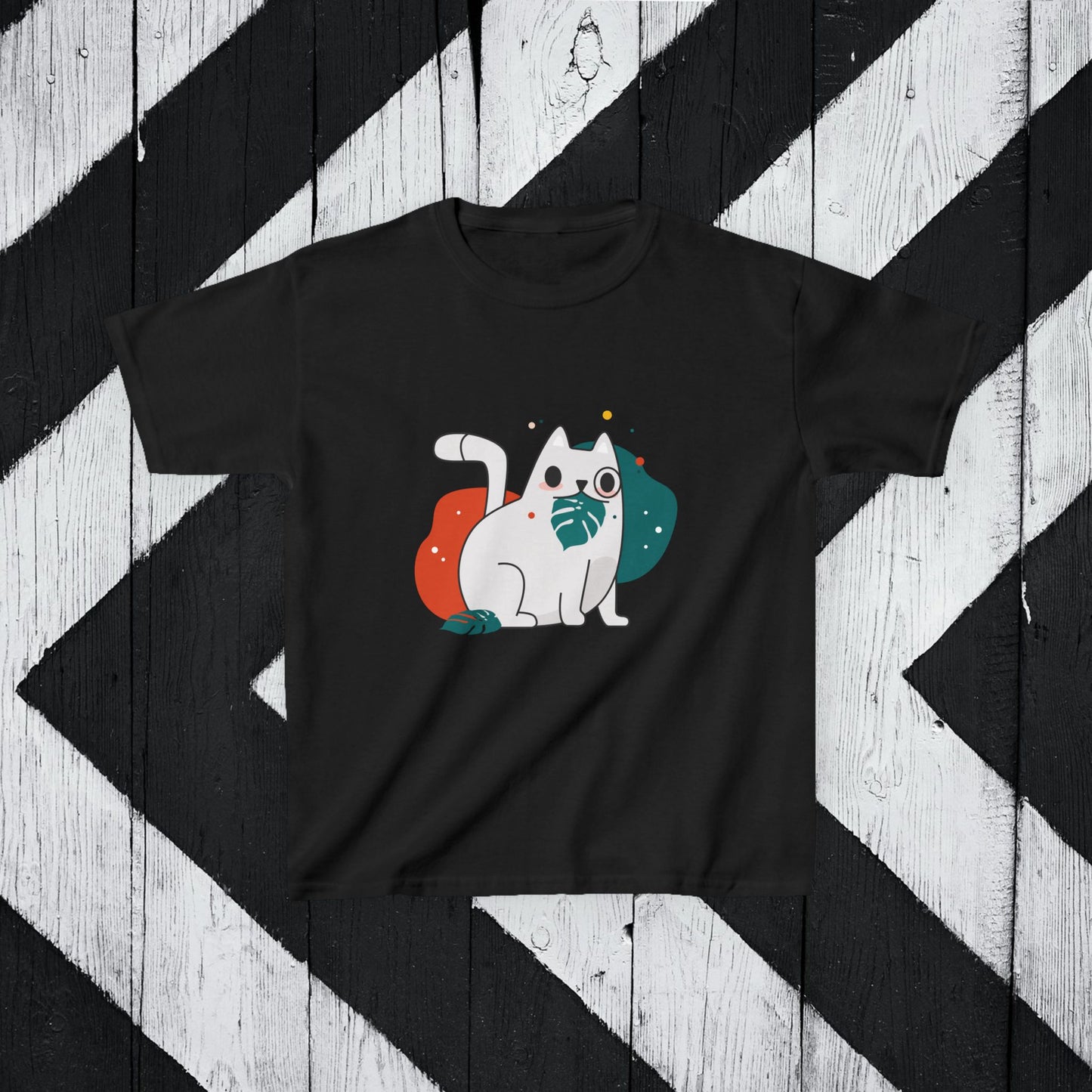 Cute Cat Kids Heavy Cotton Tee - Fun & Playful Design for Animal Lovers