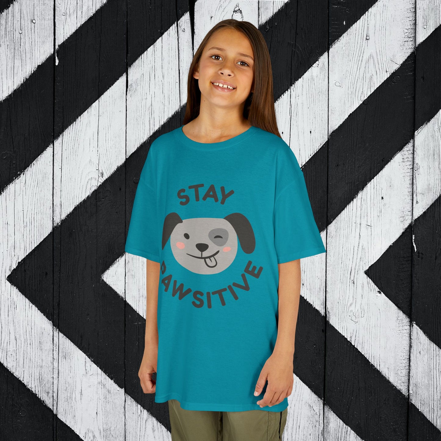 Kids' Stay Pawsitive Tee - Cute Dog Design for Positive Vibes