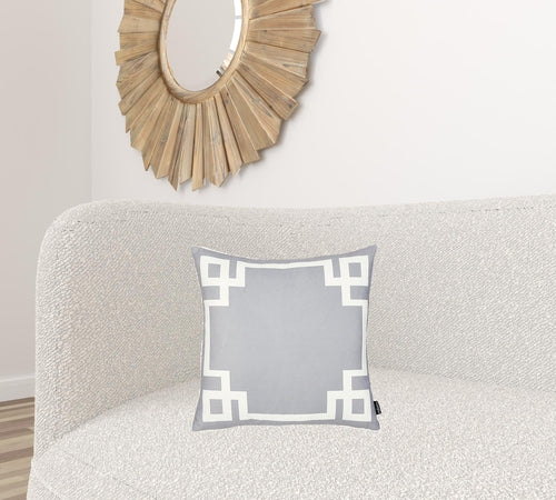 Light Grey and White Geometric Decorative Throw Pillow Cover