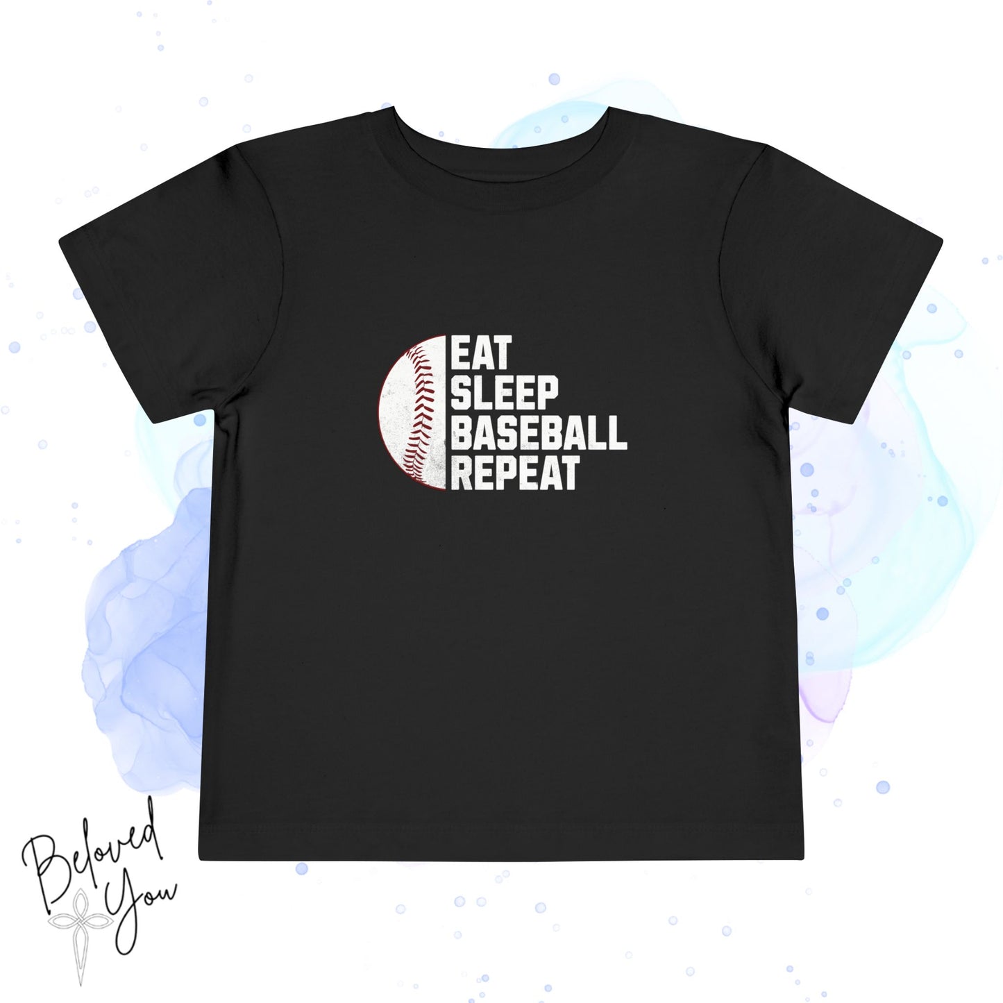Toddler Baseball Tee - Eat Sleep Baseball Repeat