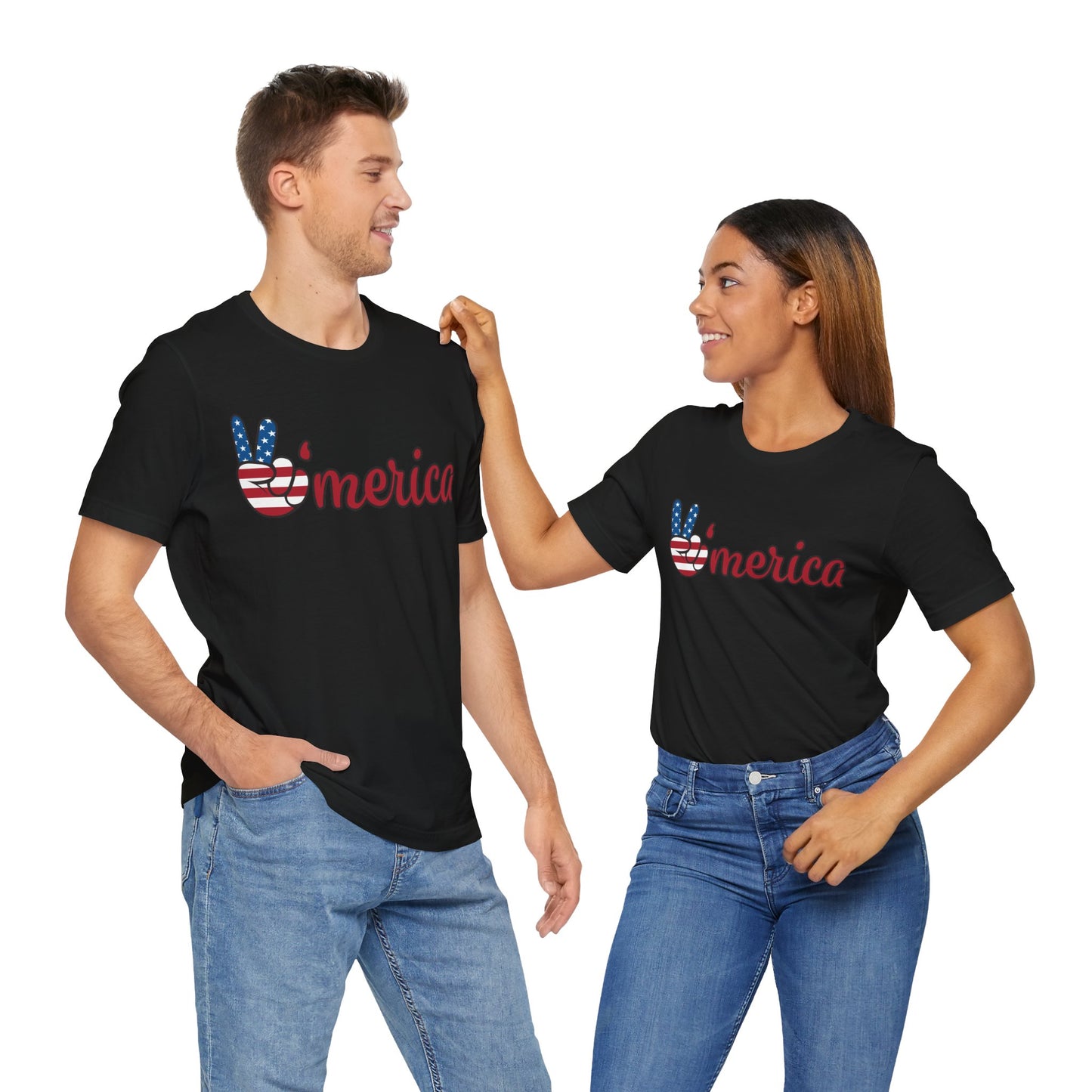 Peaceful America Tee - Unisex Jersey Short Sleeve Shirt for Patriotic Celebrations