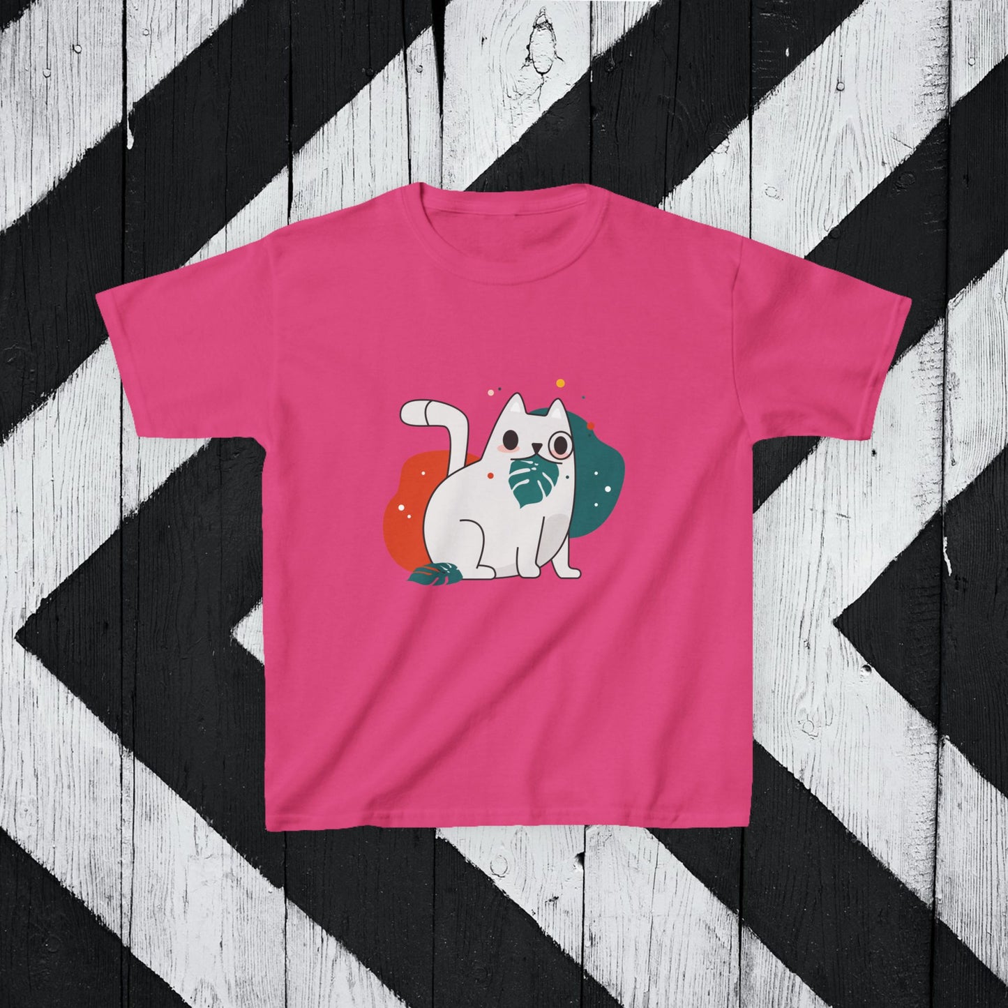 Cute Cat Kids Heavy Cotton Tee - Fun & Playful Design for Animal Lovers