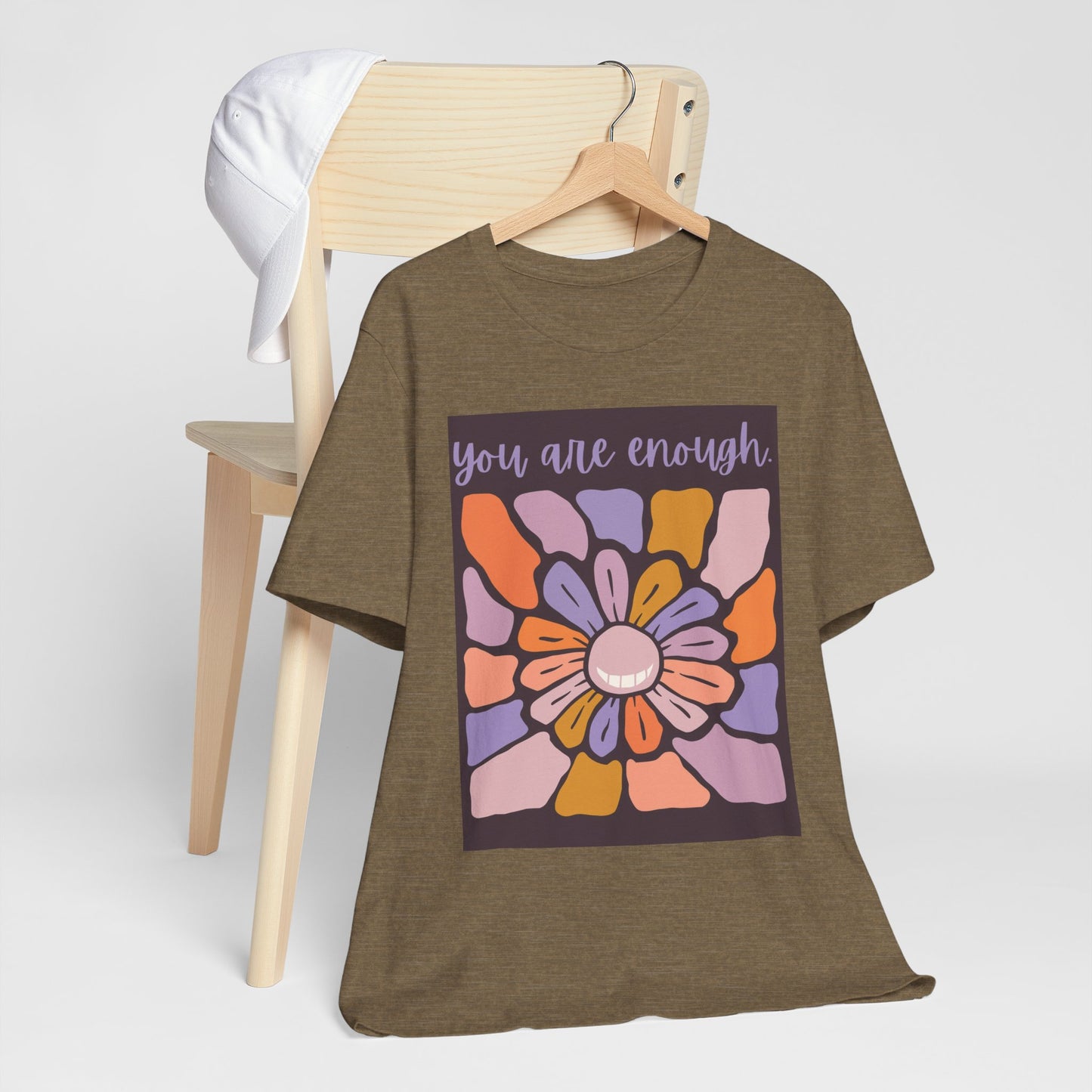 You Are Enough Floral Unisex Jersey Tee - Positive Vibes T-Shirt