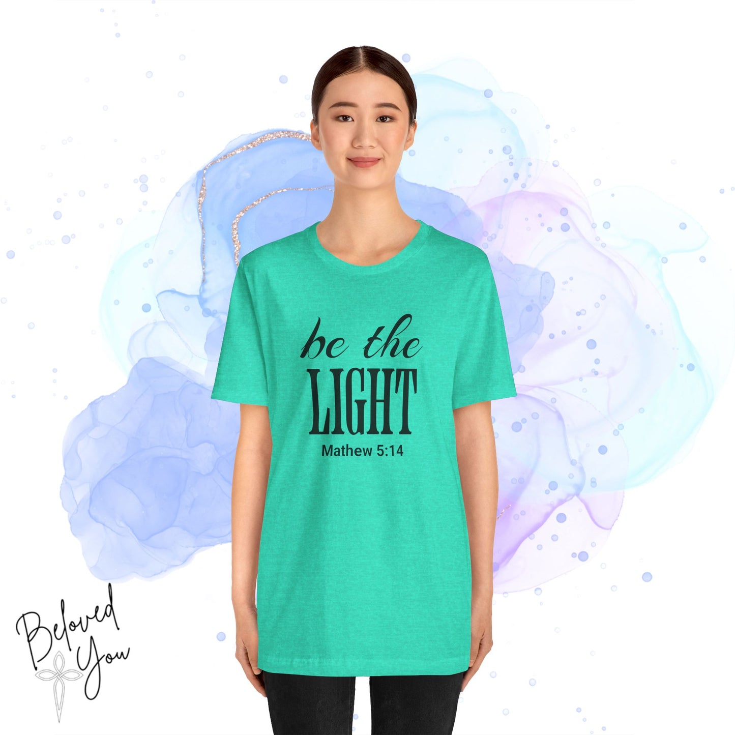 Be The Light - Jersey Short Sleeve T-Shirt with Inspirational Bible Verse