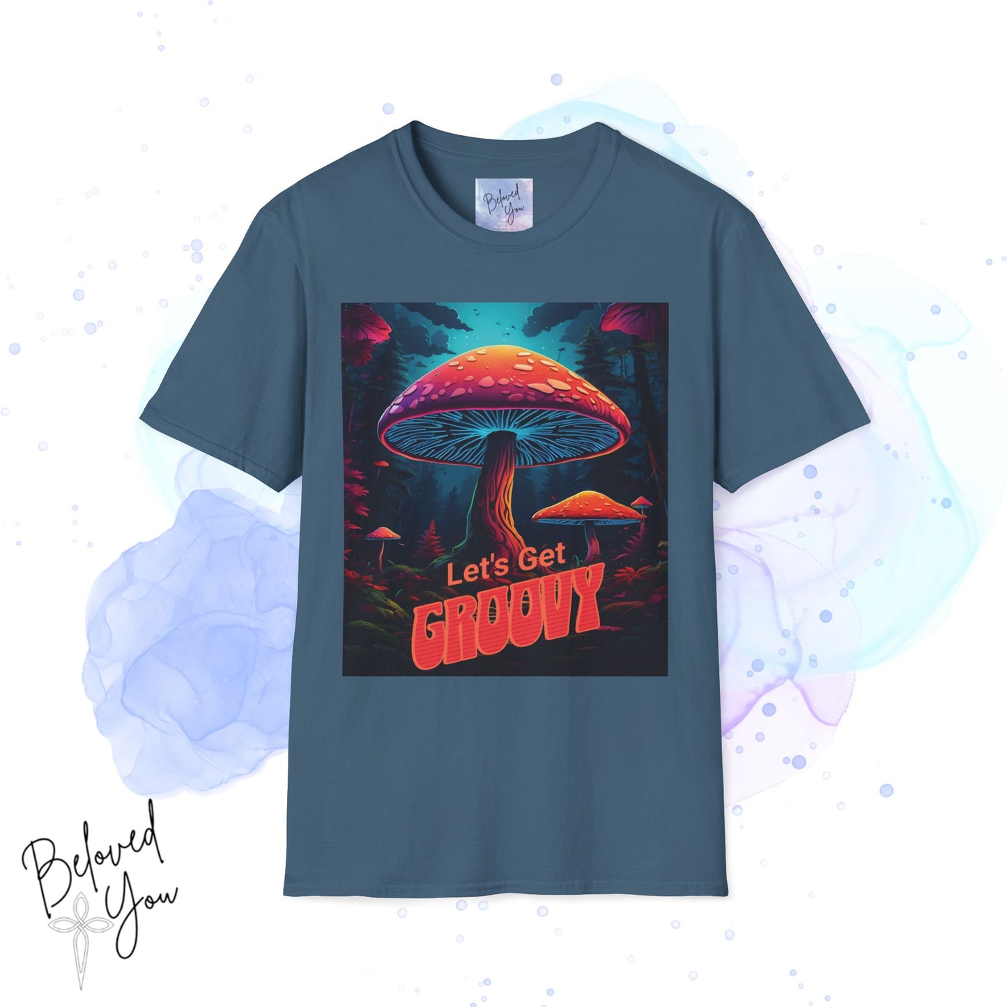 Let's Get Groovy Unisex Softstyle T-Shirt - Retro Mushroom Design