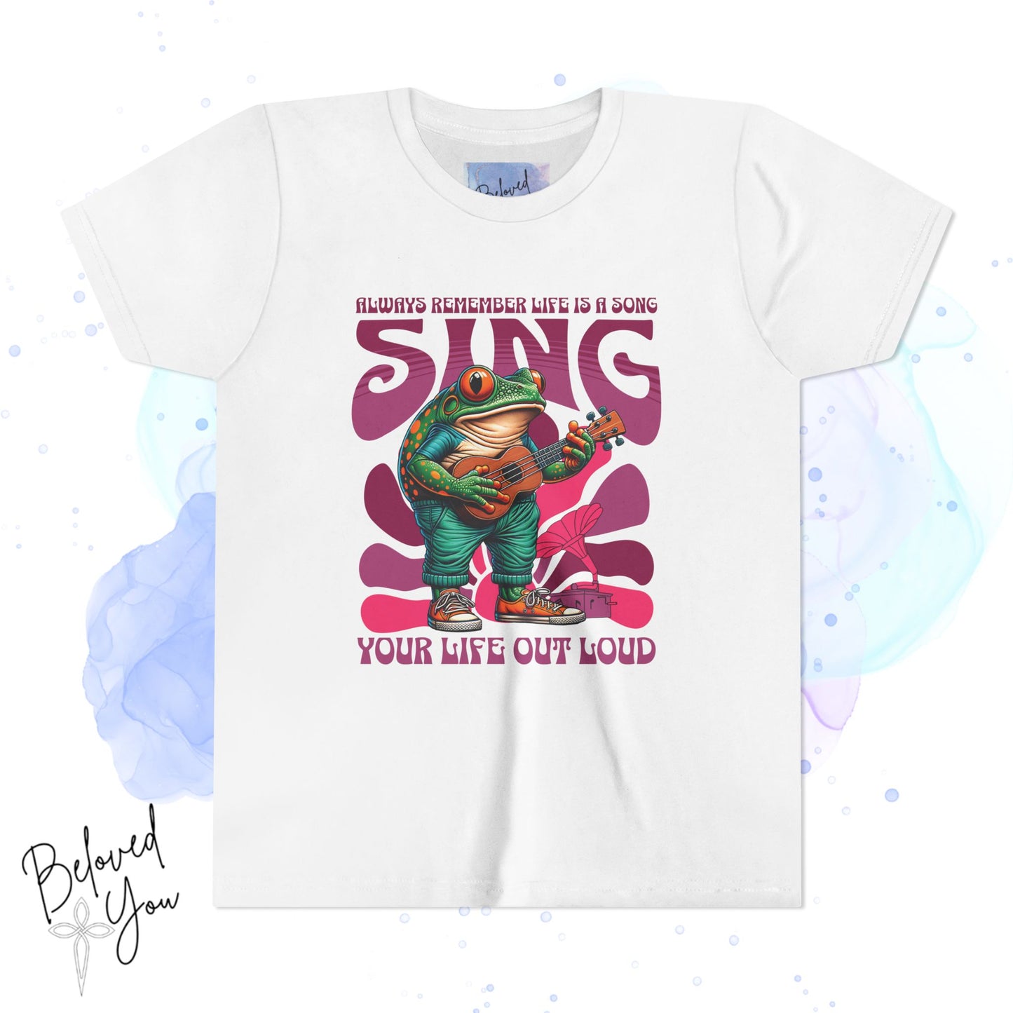 "Sing Your Life Out Loud"- Pink Frog Youth Short Sleeve Tee