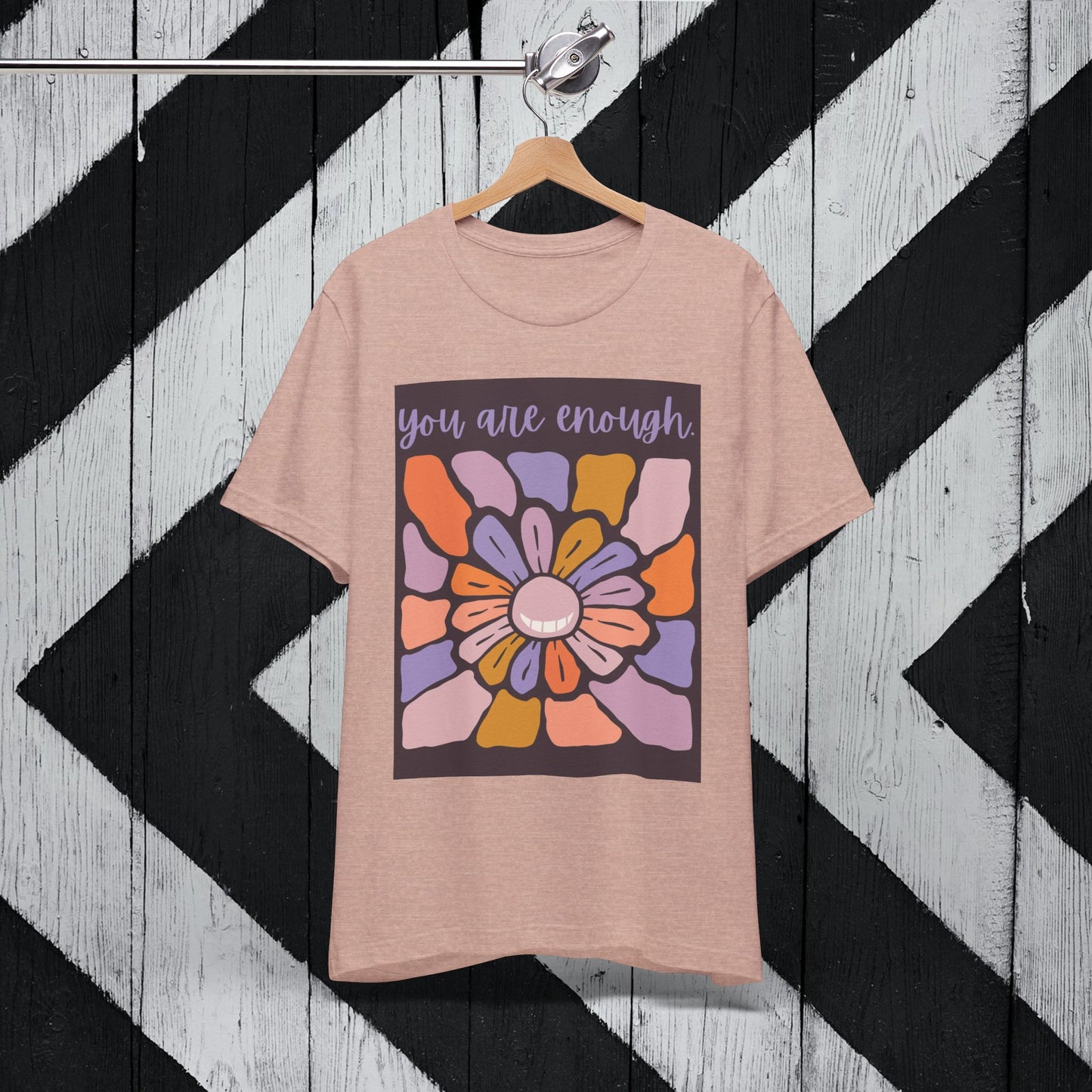 You Are Enough Floral Unisex Jersey Tee - Positive Vibes T-Shirt