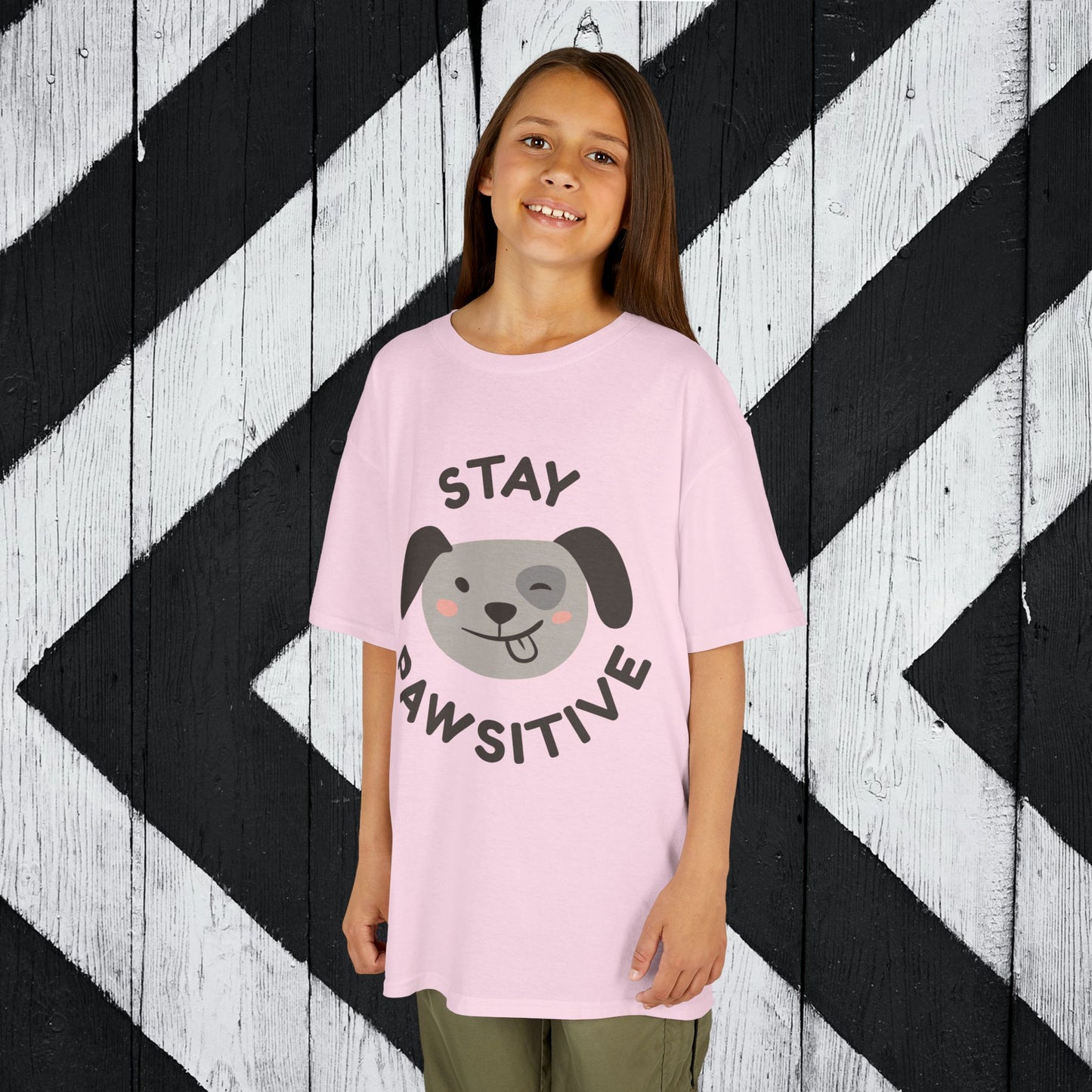 Kids' Stay Pawsitive Tee - Cute Dog Design for Positive Vibes