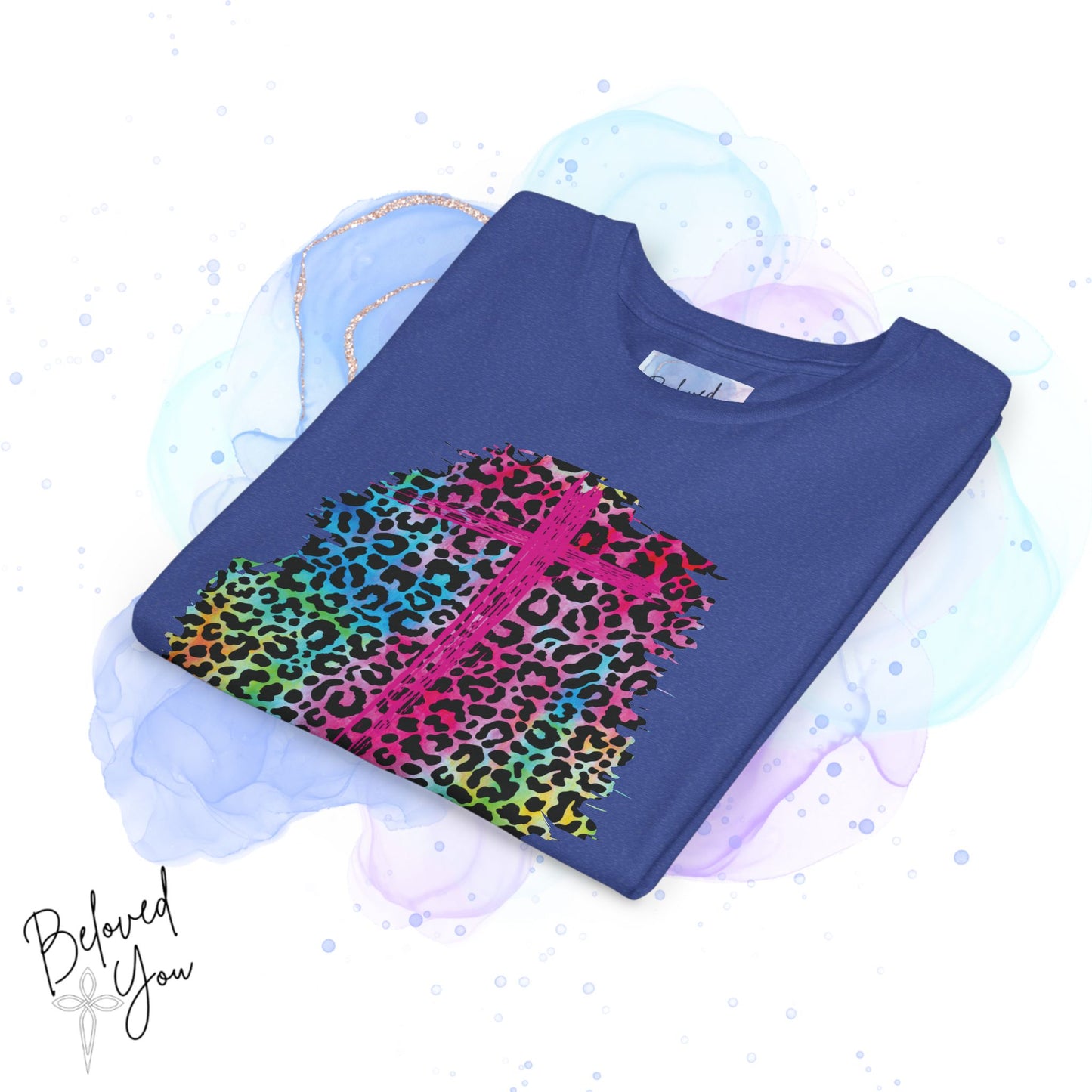 Colorful Faith Love Hope Cross Youth Tee