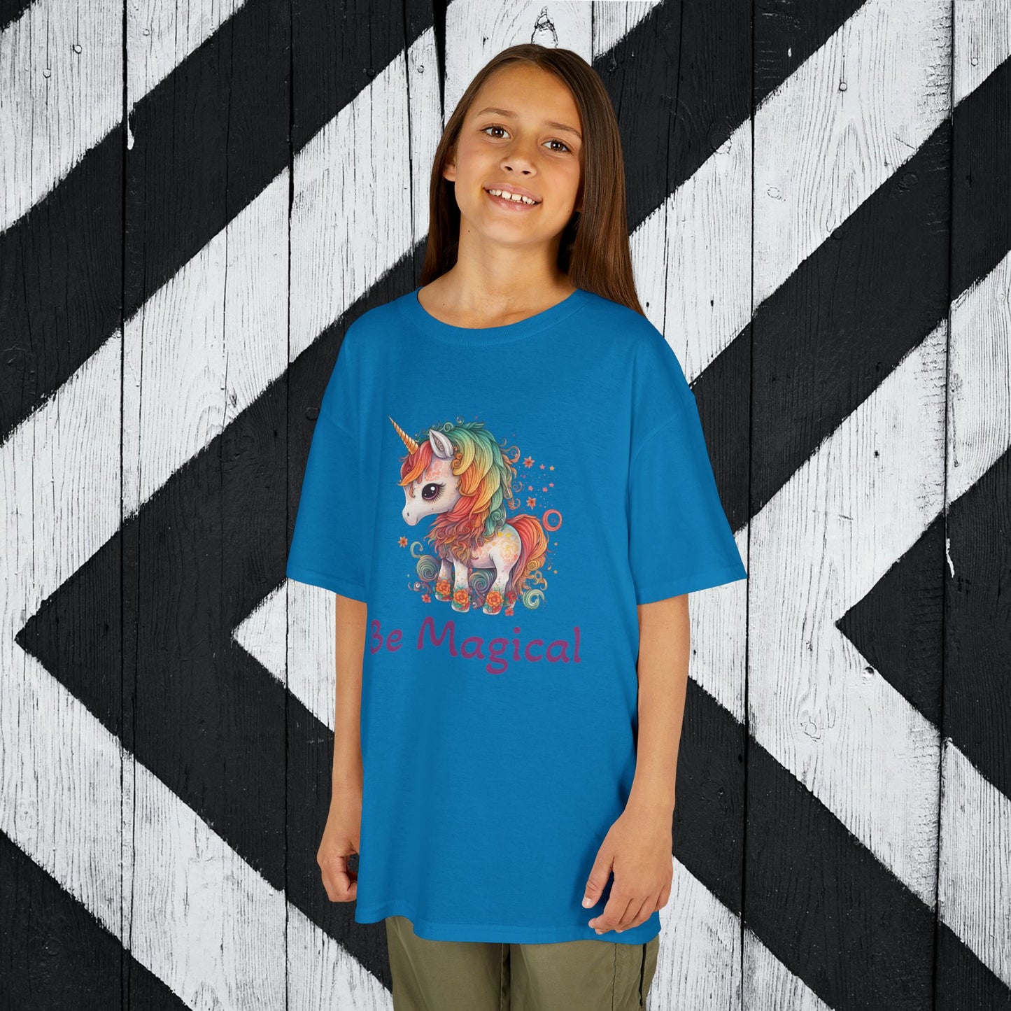 Kids Unicorn Tee - "Be Magical" Heavy Cotton T-Shirt