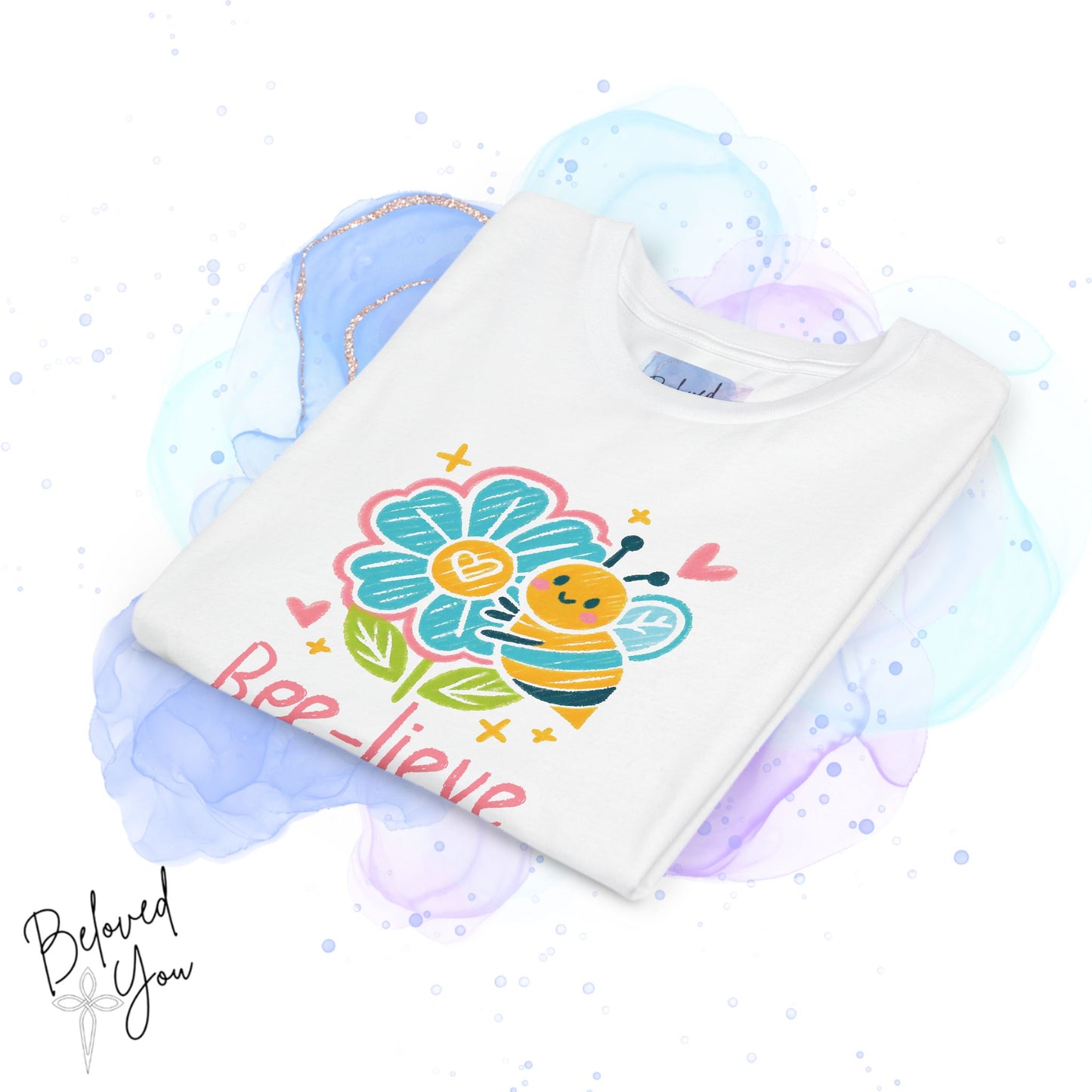 Bee-lieve in Magic Youth Short Sleeve Tee - Fun & Colorful Kids T-Shirt for Spring Celebrations