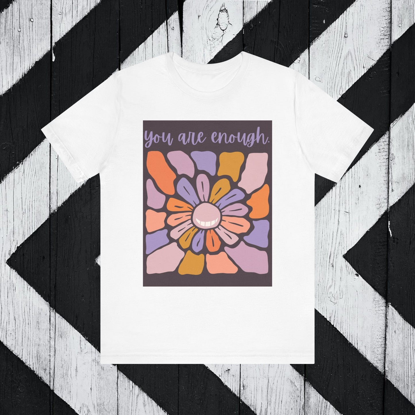 You Are Enough Floral Unisex Jersey Tee - Positive Vibes T-Shirt