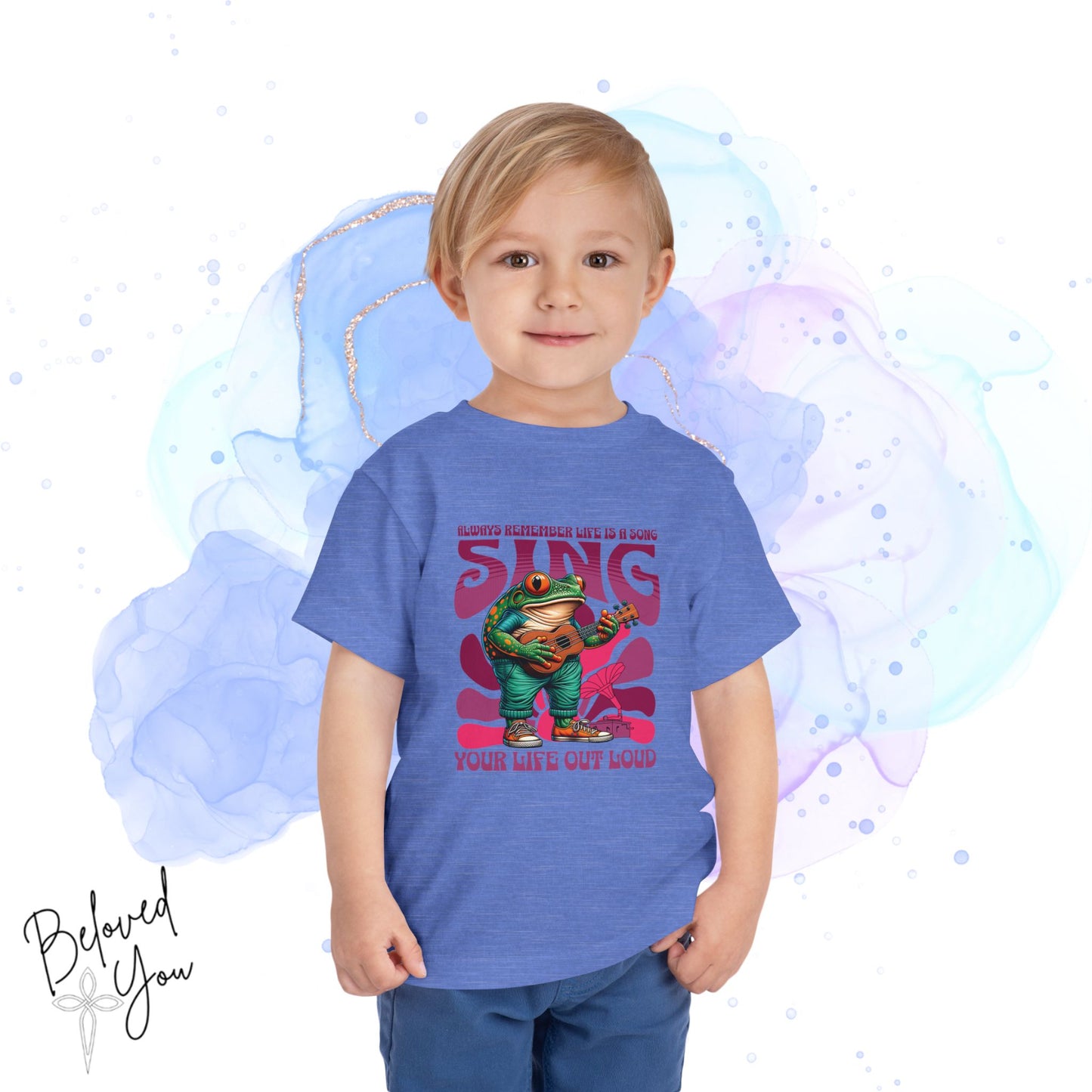 'Sing Your Life Out Loud'- Pink Frog Toddler Short Sleeve Tee