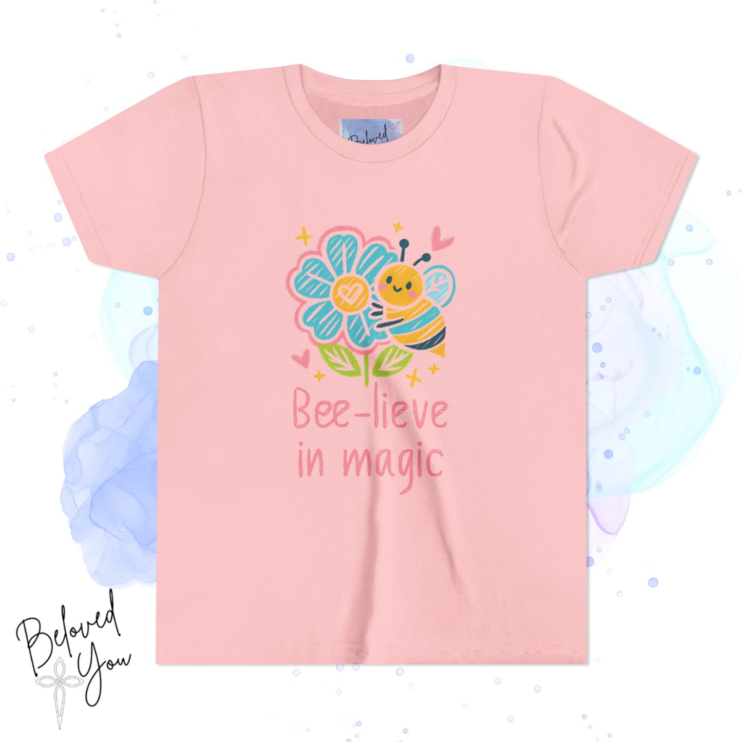 Bee-lieve in Magic Youth Short Sleeve Tee - Fun & Colorful Kids T-Shirt for Spring Celebrations