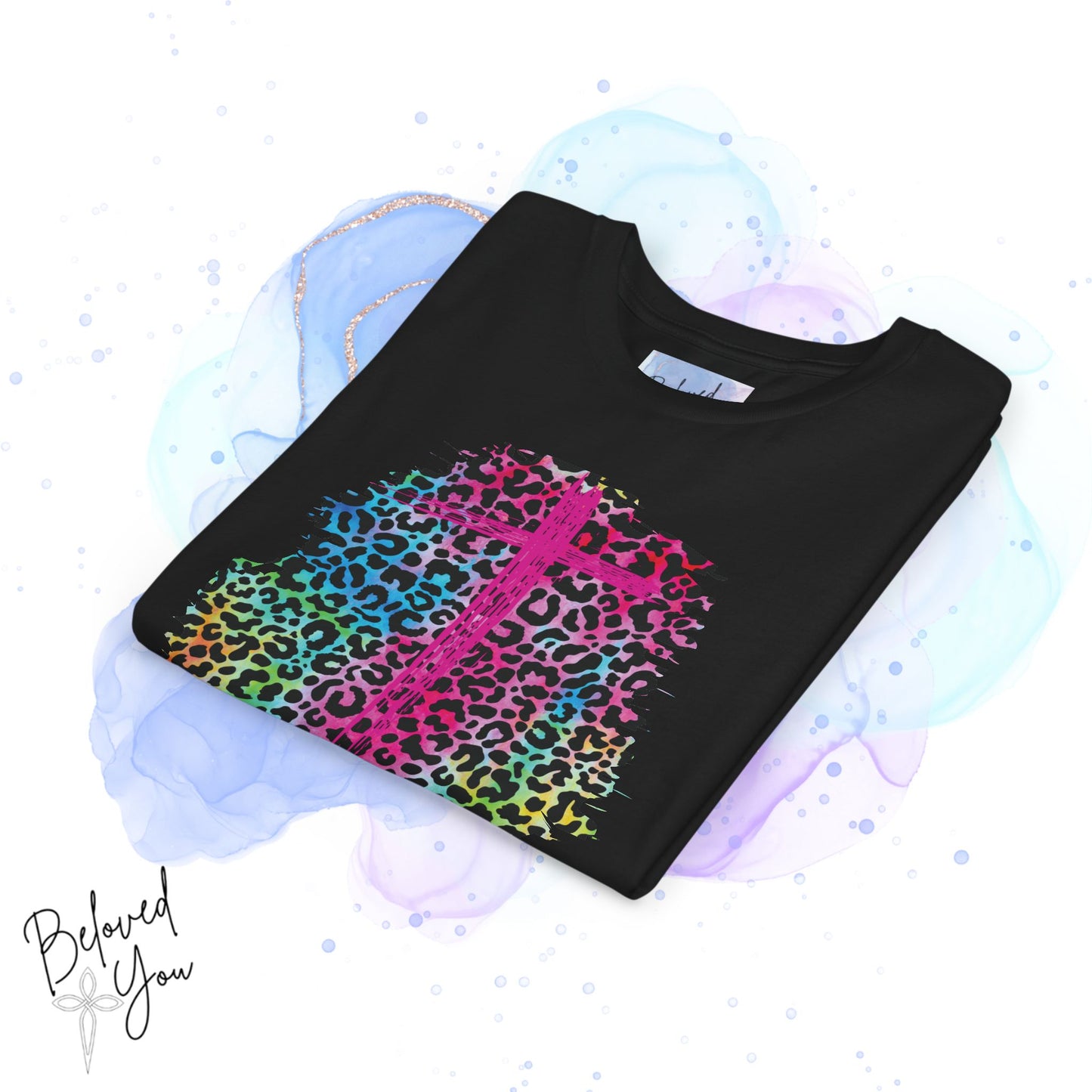 Colorful Faith Love Hope Cross Youth Tee