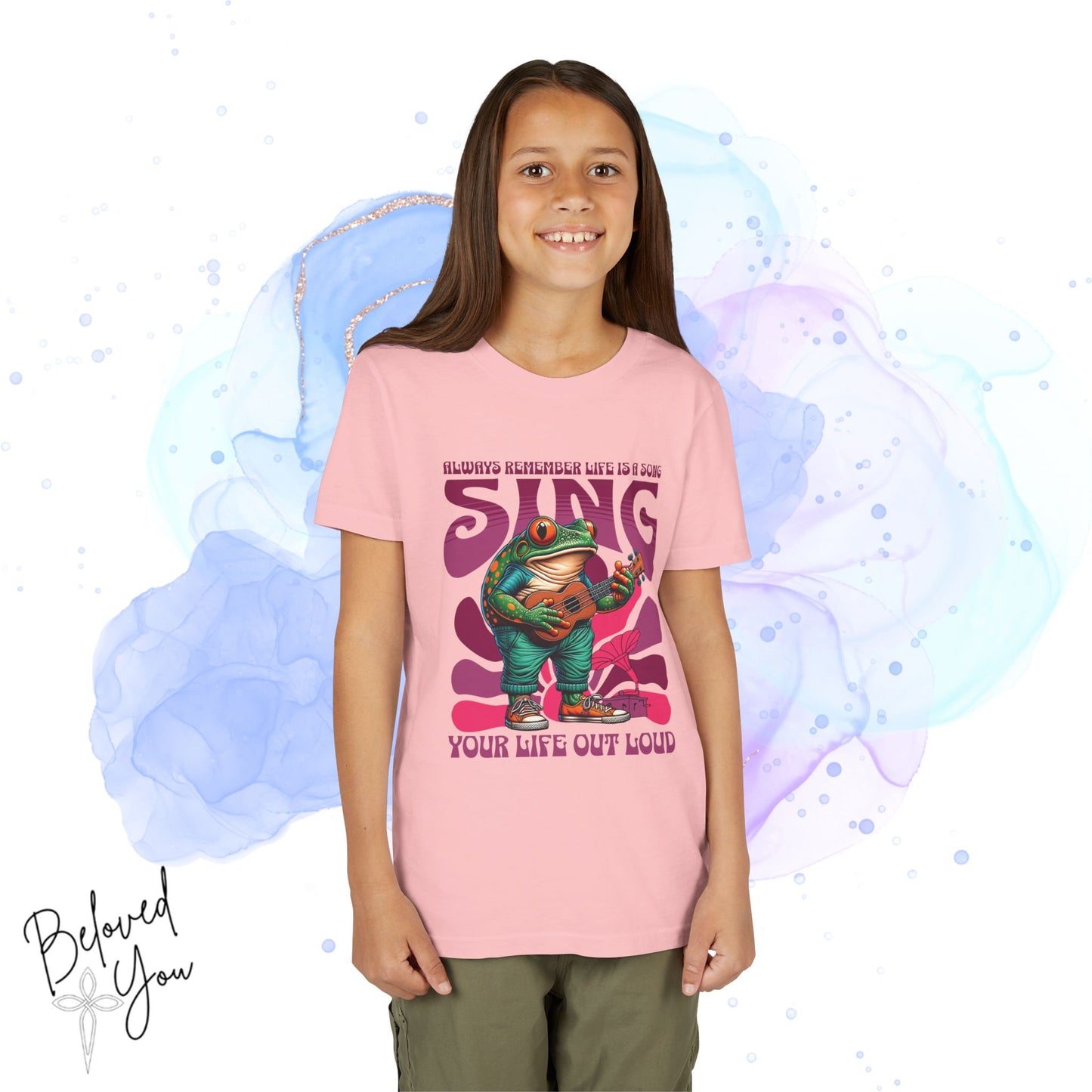 "Sing Your Life Out Loud"- Pink Frog Youth Short Sleeve Tee